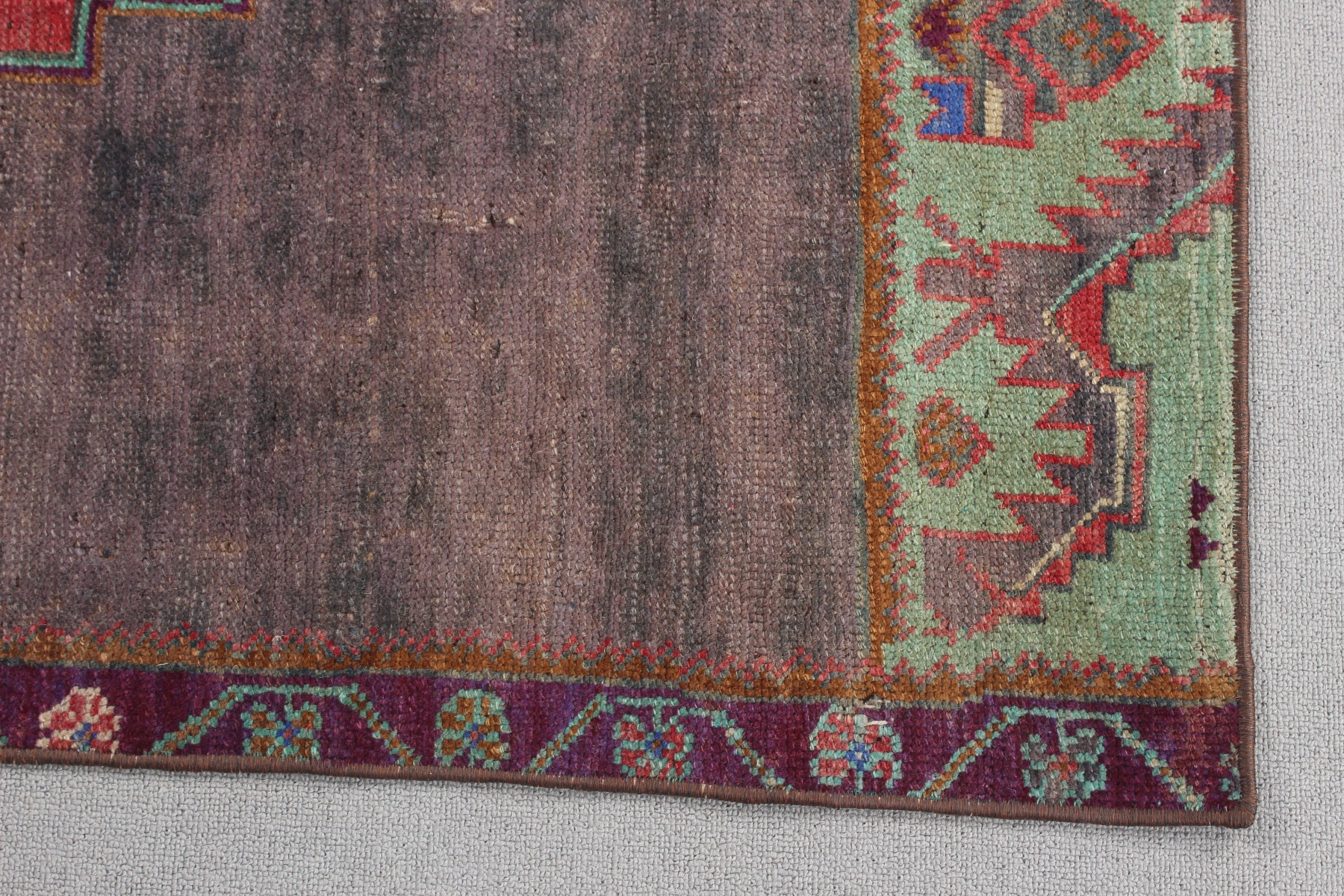 2.3x3.7 ft Küçük Halılar, Vintage Halılar, Düz Dokuma Halı, Yeşil Antika Halı, Araba Paspas Halıları, Türk Halıları, El Yapımı Halı, Çocuk Halıları, Yün Halı