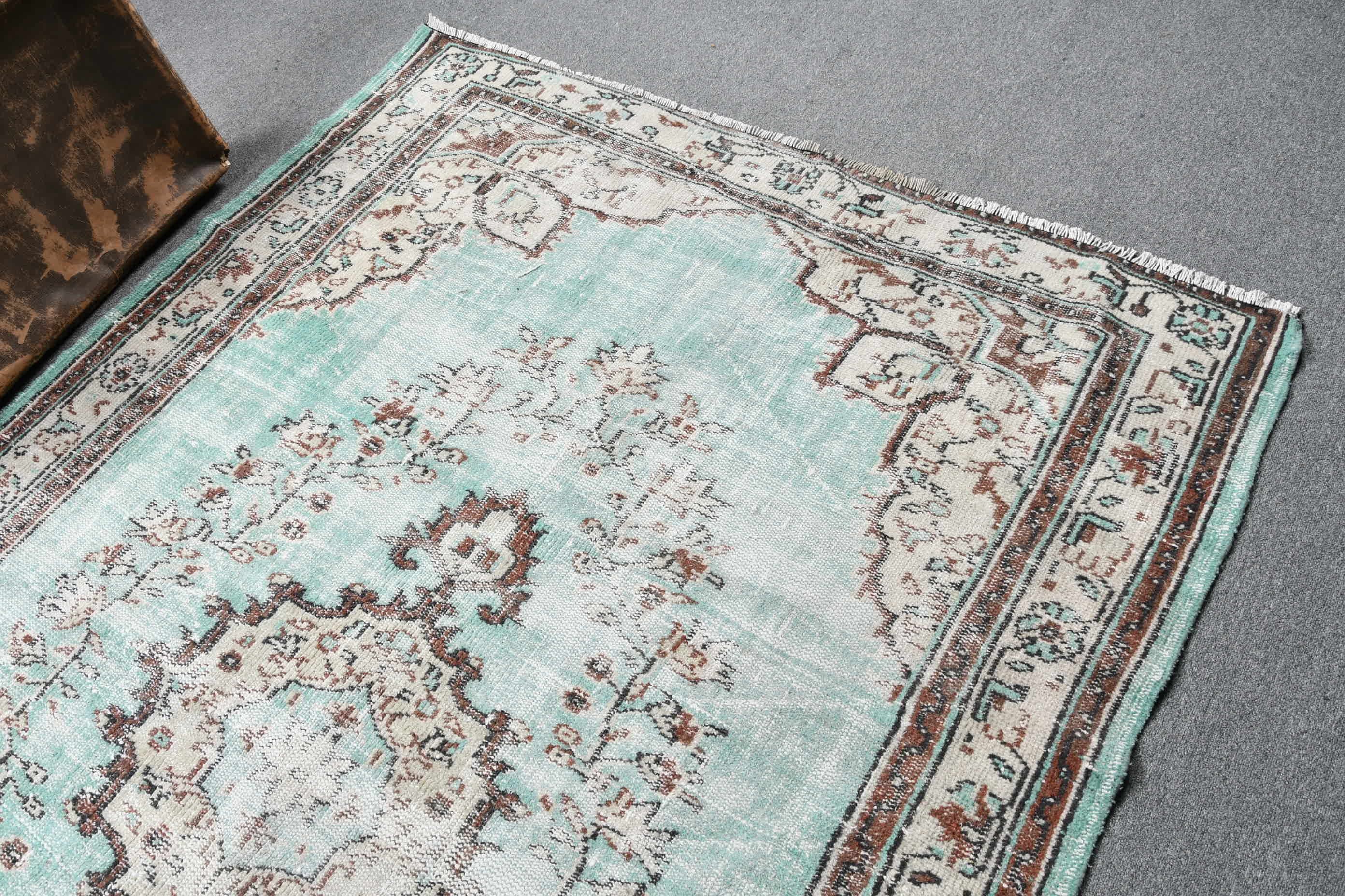 Vintage Rug, Living Room Rugs, Green Anatolian Rug, Turkish Rugs, Cool Rugs, Old Rug, 5.7x8.7 ft Large Rugs, Moroccan Rugs, Dining Room Rug