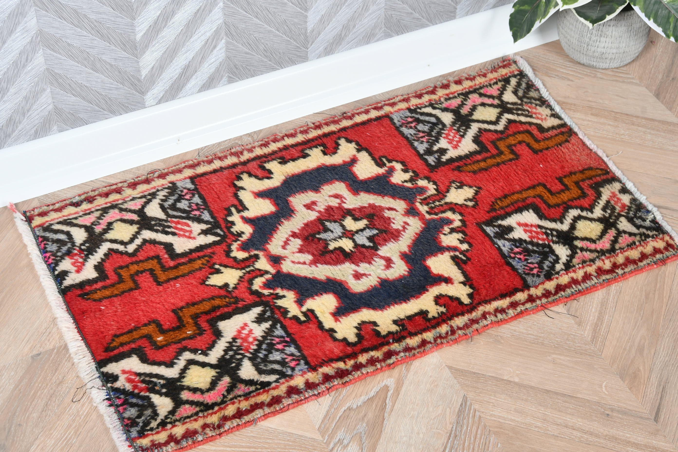 Red Antique Rug, Rugs for Bedroom, Turkish Rug, Vintage Rugs, Kitchen Rugs, Car Mat Rugs, Antique Rug, 1.5x2.7 ft Small Rugs, Floor Rugs