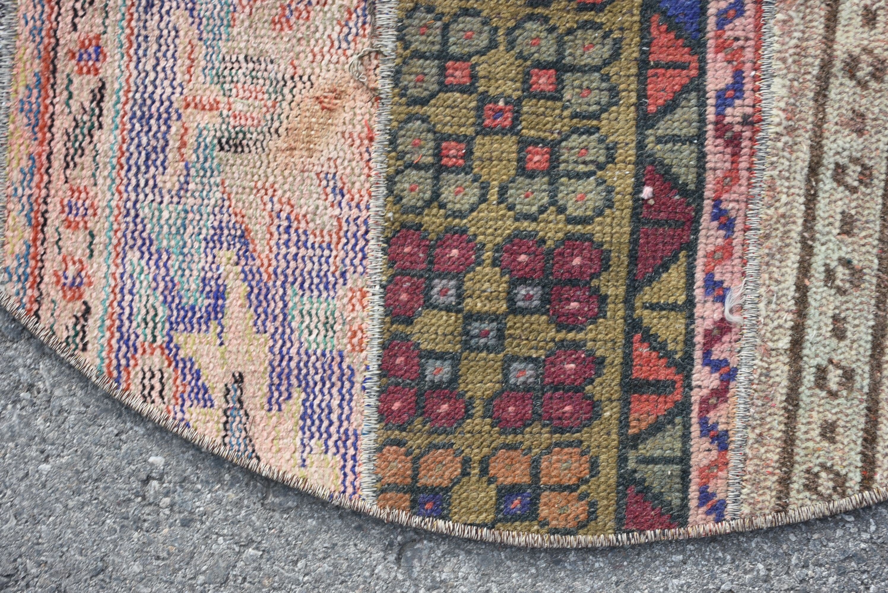 Vintage Rug, Wool Rug, Pale Rug, 3x3 ft Small Rugs, Blue Wool Rug, Bedroom Rug, Rugs for Door Mat, Turkish Rug, Nursery Rug