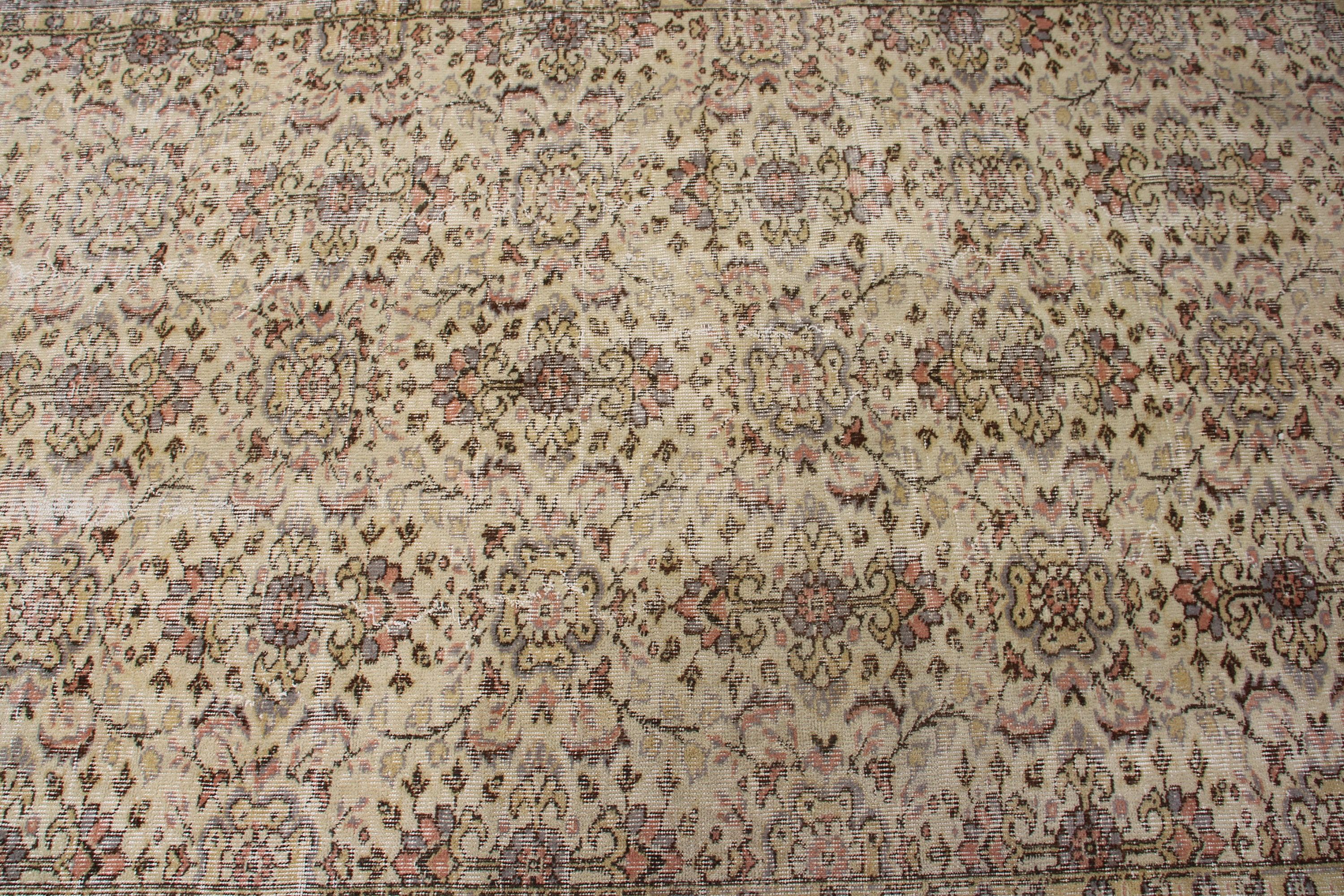 Vintage Halı, Bej Mutfak Halısı, Modern Halılar, Mutfak Halıları, Yer Halısı, Yemek Odası Halısı, Türk Halıları, Oushak Halıları, 4,9x8 ft Alan Halısı