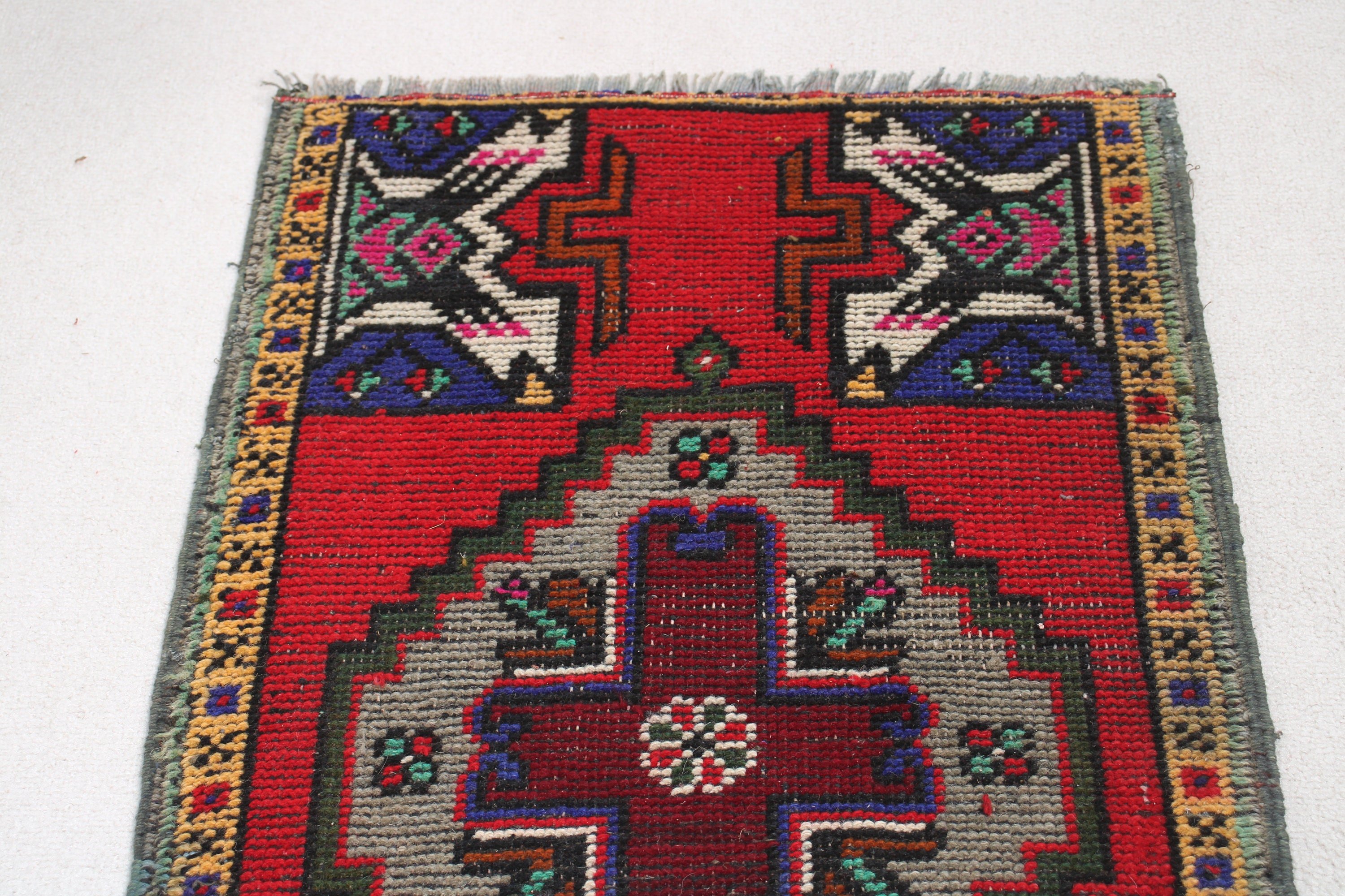 Wall Hanging Rugs, 1.7x3 ft Small Rugs, Turkish Rug, Cool Rugs, Ethnic Rugs, Red Modern Rug, Rugs for Bedroom, Kitchen Rug, Vintage Rugs