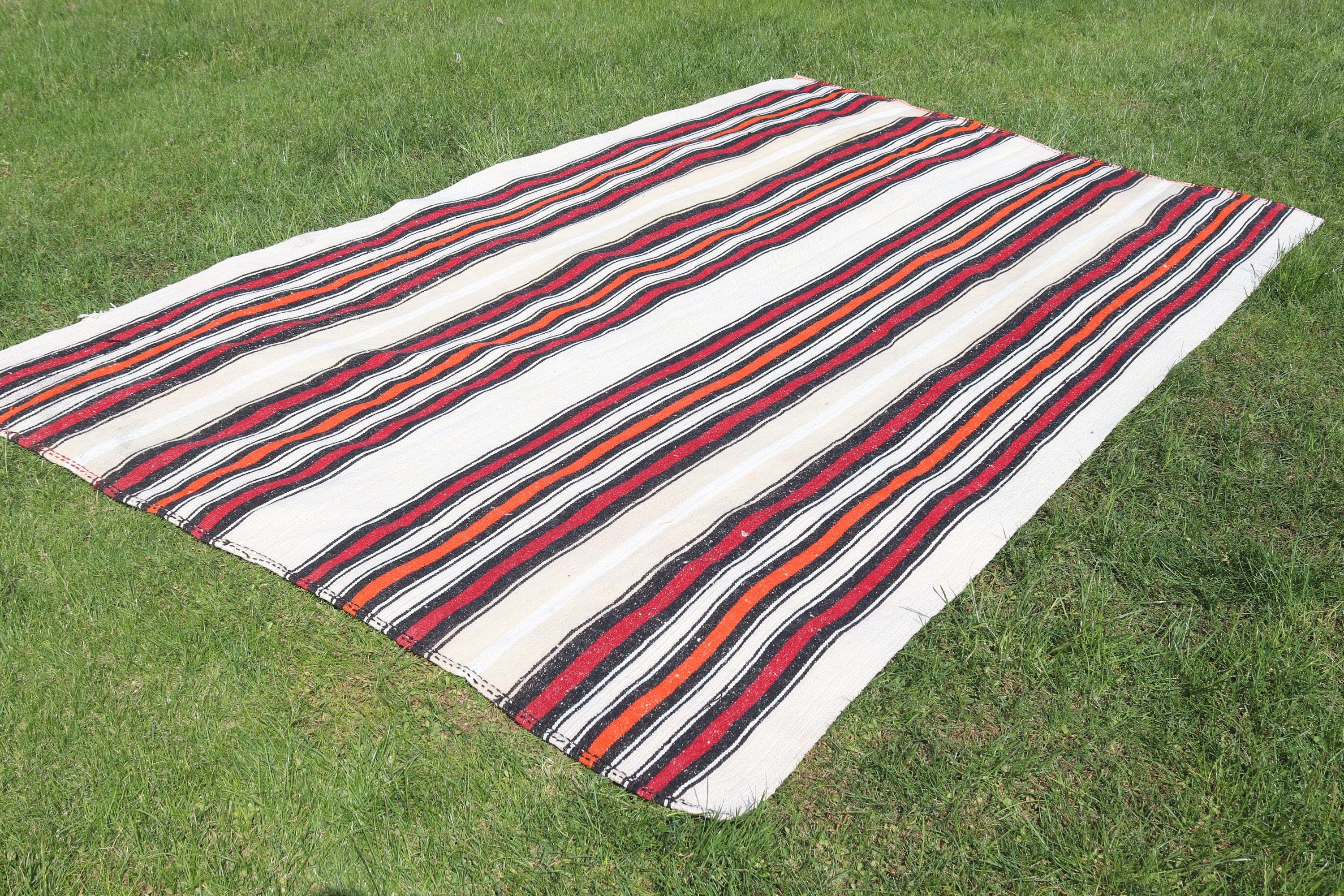 Bej Lüks Halılar, Büyük Vintage Halılar, Oryantal Halılar, Yün Halılar, 5.9x10 ft Büyük Halı, Vintage Halılar, Türk Halısı, Kilim, Oturma Odası Halısı