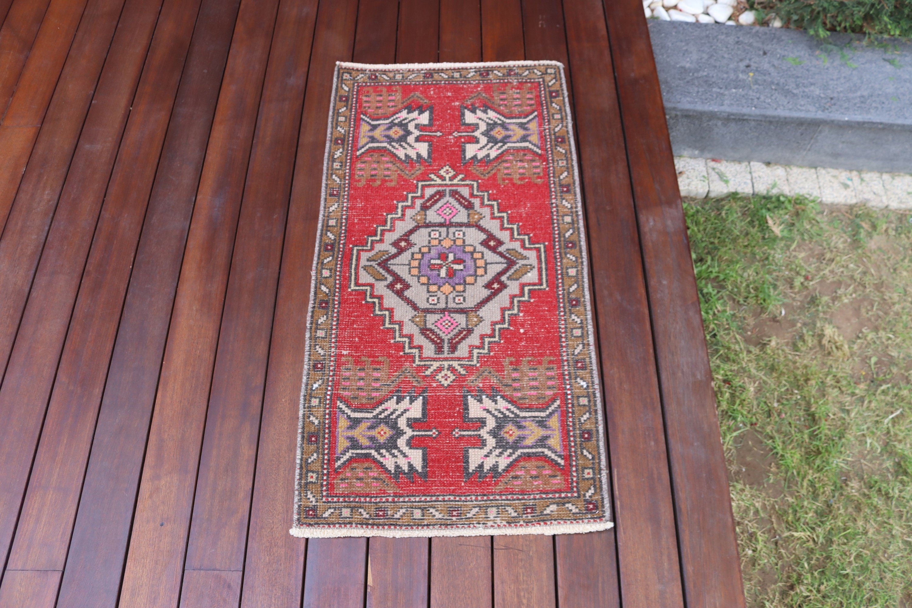 Wall Hanging Rugs, Boho Rug, Small Area Rug, Vintage Rug, Oriental Rug, Red Statement Rugs, 1.6x3.1 ft Small Rug, Turkish Rug, Moroccan Rug