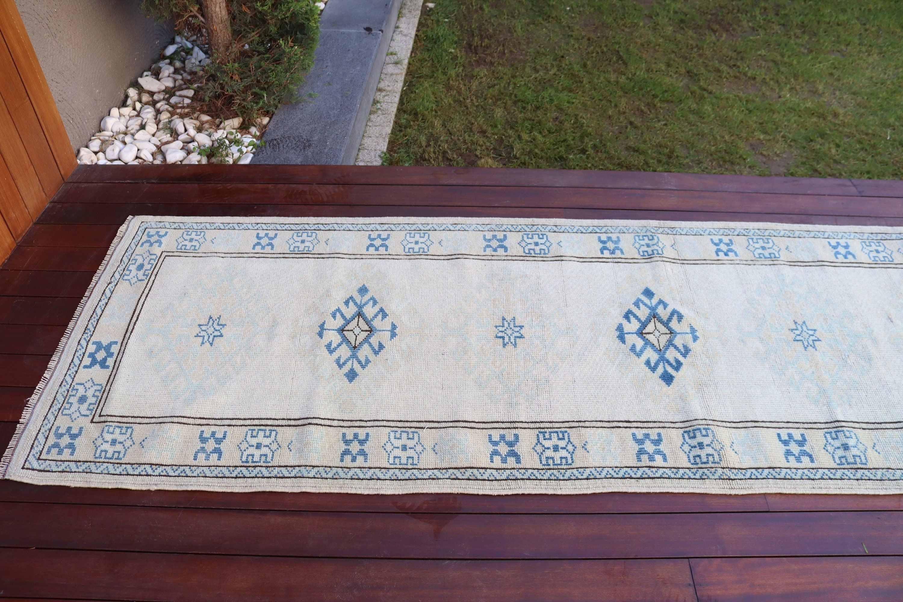 Ev Dekorasyonu Halısı, 2,8x9,3 ft Yolluk Halısı, Koridor Halıları, Modern Halılar, Koridor Halıları, Vintage Halı, Türk Halısı, Bej Yün Halılar, Boho Halılar