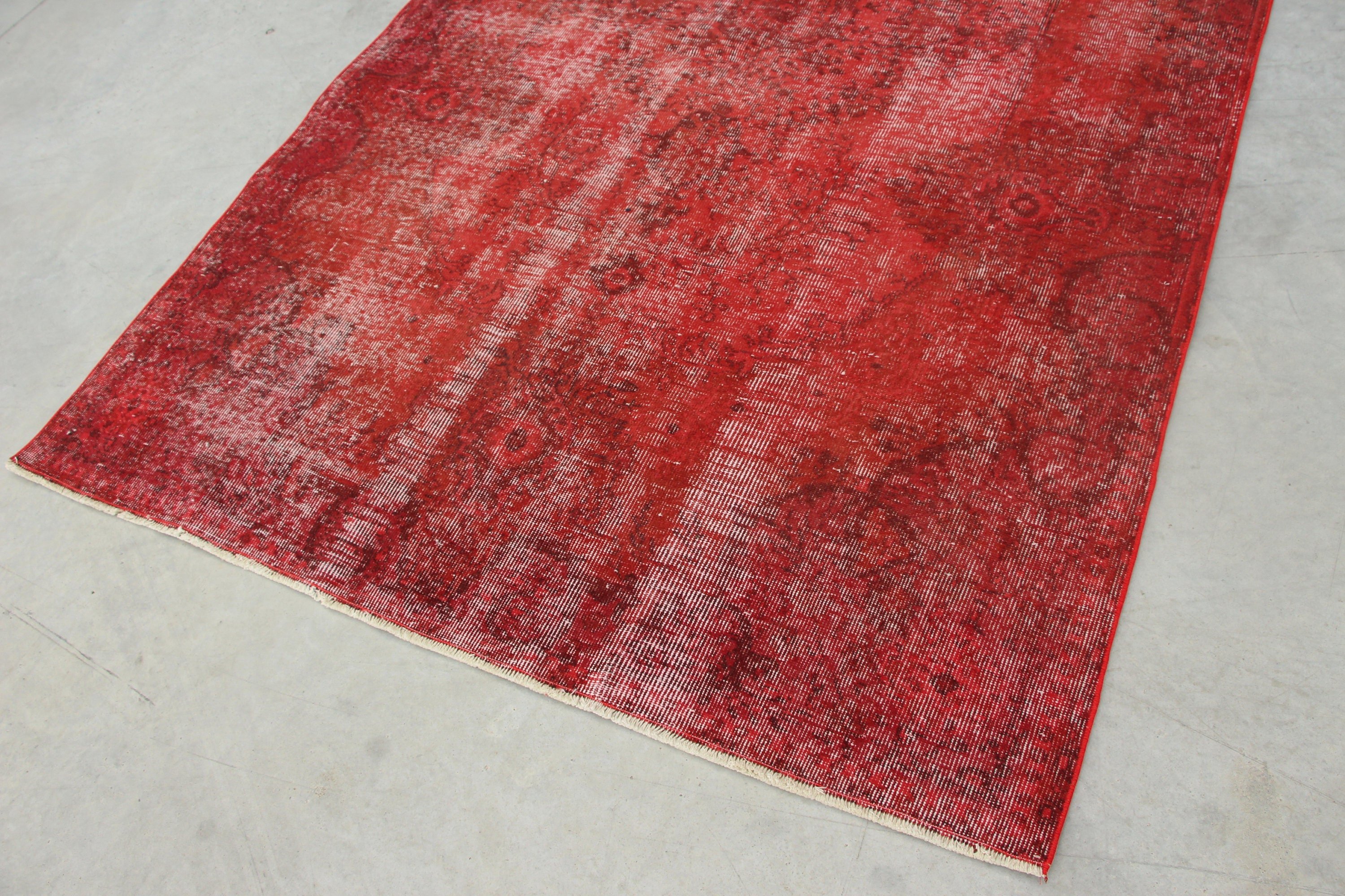 Red Wool Rugs, Turkish Rug, 5.4x8.9 ft Large Rug, Anatolian Rugs, Vintage Rug, Living Room Rugs, Salon Rug, Rugs for Salon, Kitchen Rugs