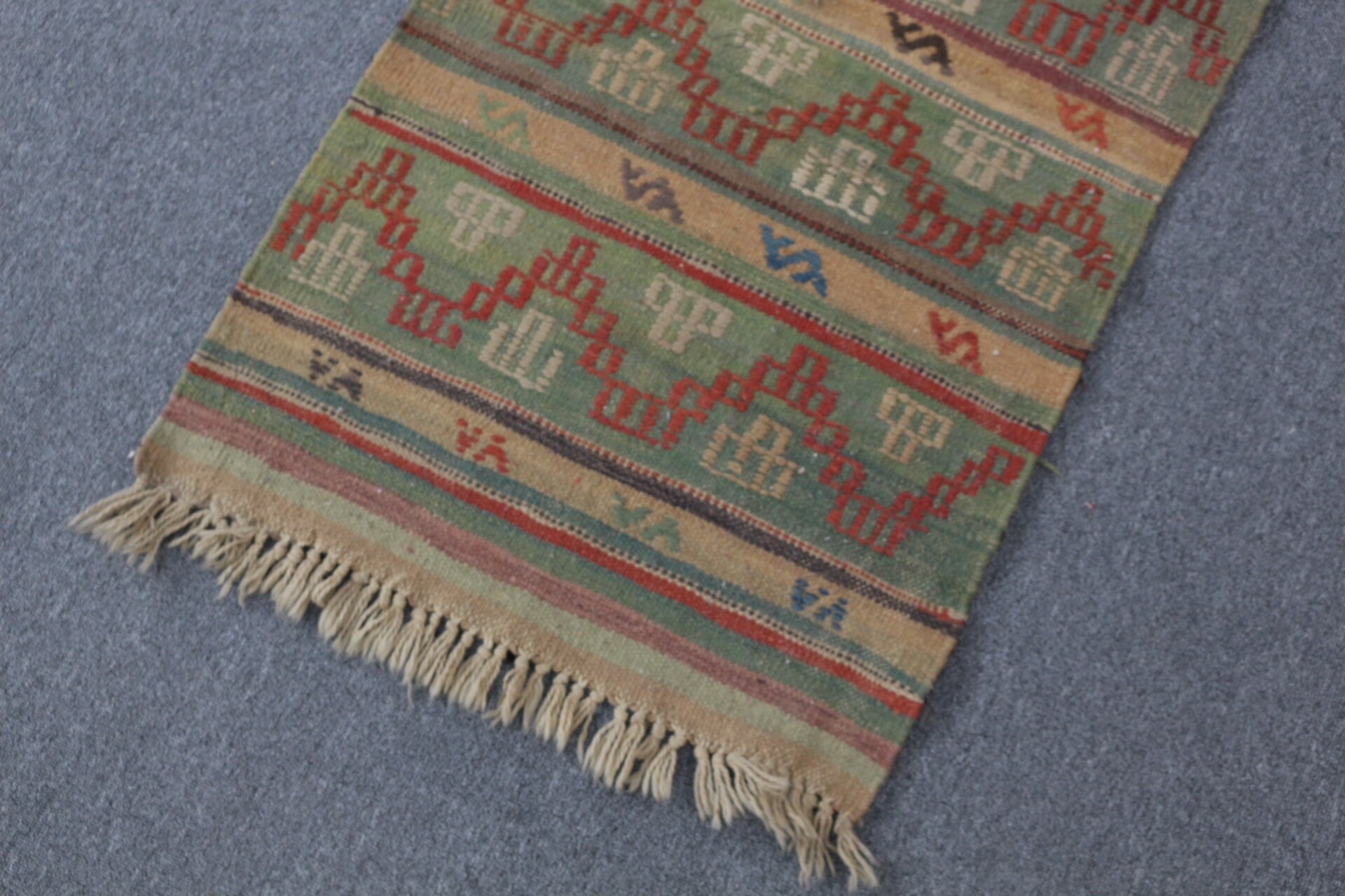 Banyo Halıları, Banyo Halısı, Paspas Halısı, 2x2.9 ft Küçük Halı, Yün Halısı, Türk Halısı, Yeşil Ev Dekor Halısı, Vintage Halı, Kilim, Ev Dekor Halısı