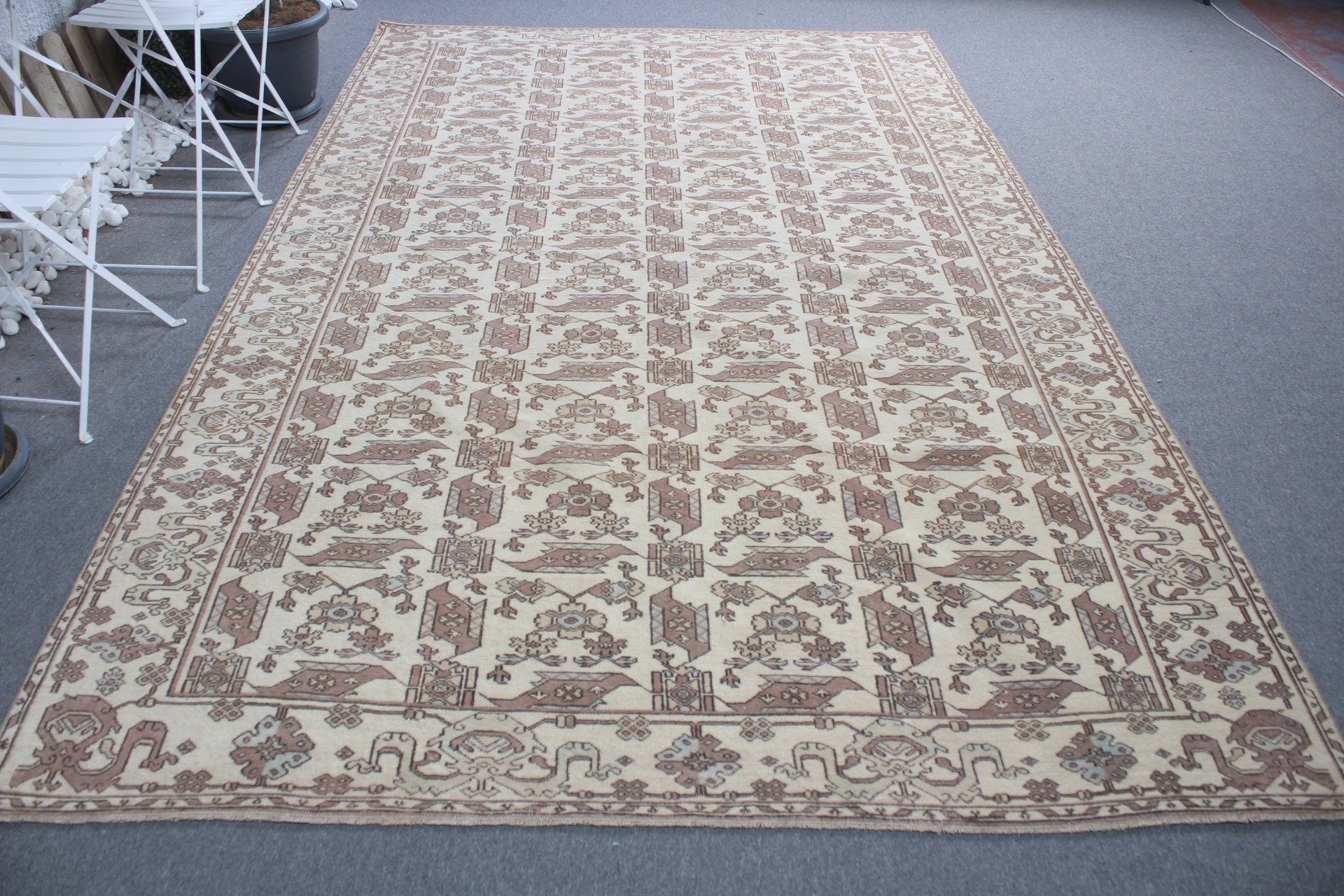 Cute Rug, Oriental Rugs, Bedroom Rugs, Vintage Rugs, 6.6x10.5 ft Large Rug, Turkish Rug, Anatolian Rugs, Beige Floor Rugs, Salon Rug