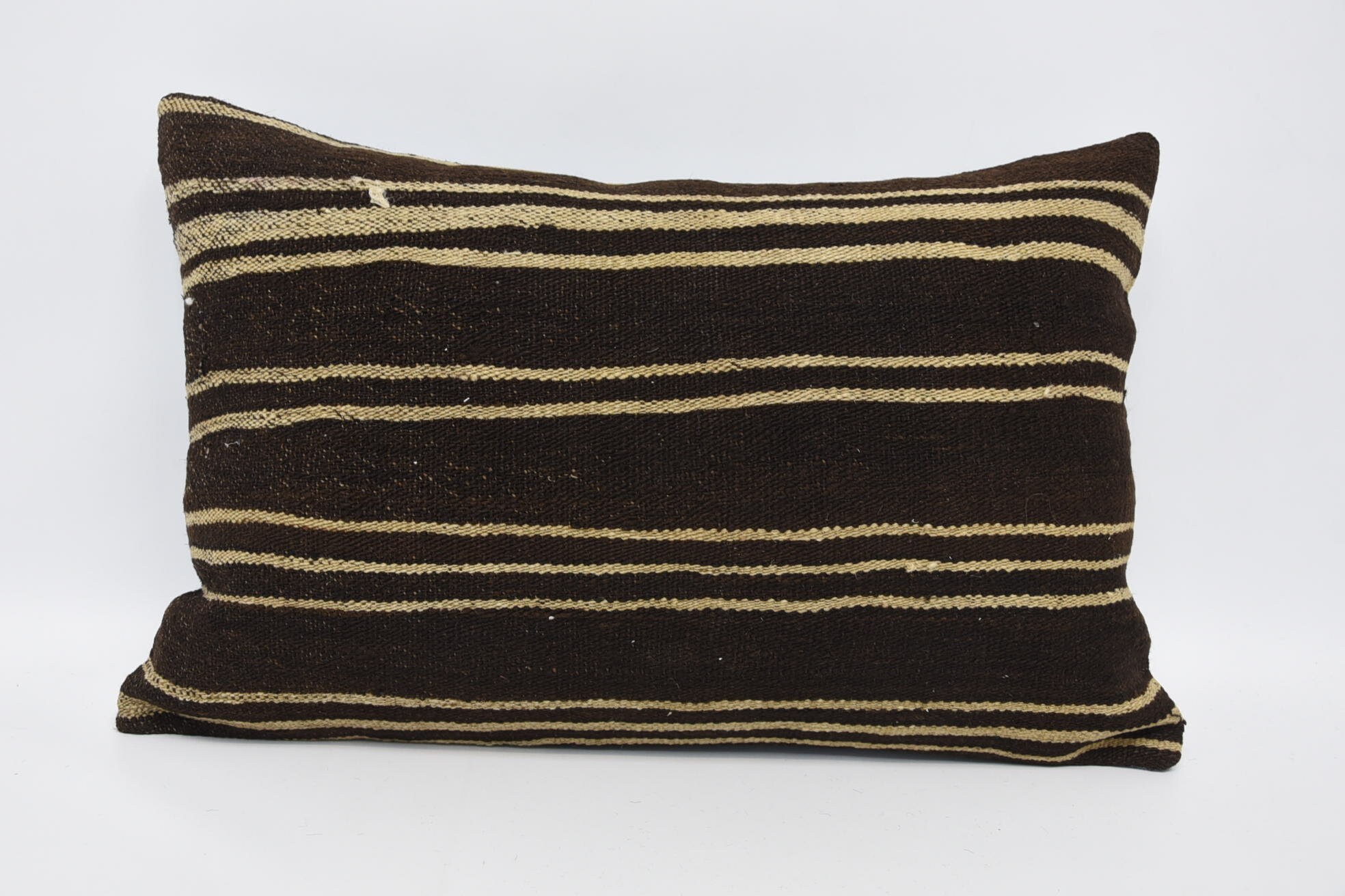 Rustic Pillow, Kilim Cushion Sham, Interior Designer Pillow, Vintage Kilim Throw Pillow, Boho Throw Cushion Cover, 16"x24" Black Pillow