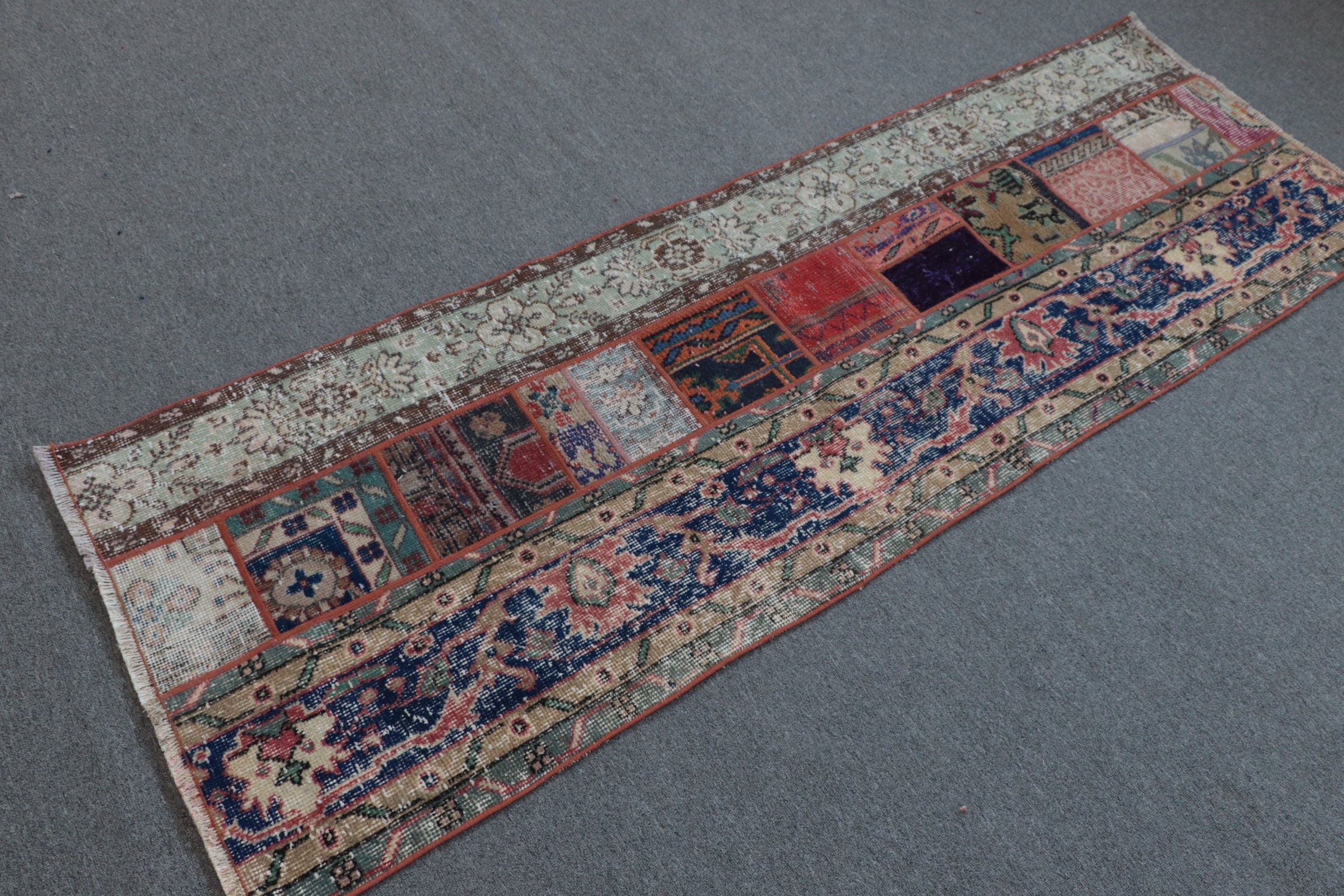 Hallway Rug, Turkish Rugs, 2.3x7 ft Runner Rug, Stair Rugs, Turkey Rug, Vintage Rug, Blue Home Decor Rug, Oriental Rugs, Anatolian Rug