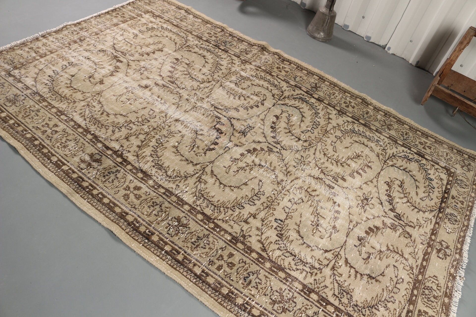 Türk Halısı, Oushak Halısı, Yeşil 5.5x8.3 ft Büyük Halı, Vintage Halı, Yatak Odası Halısı, Türkiye Halısı, Oturma Odası Halıları