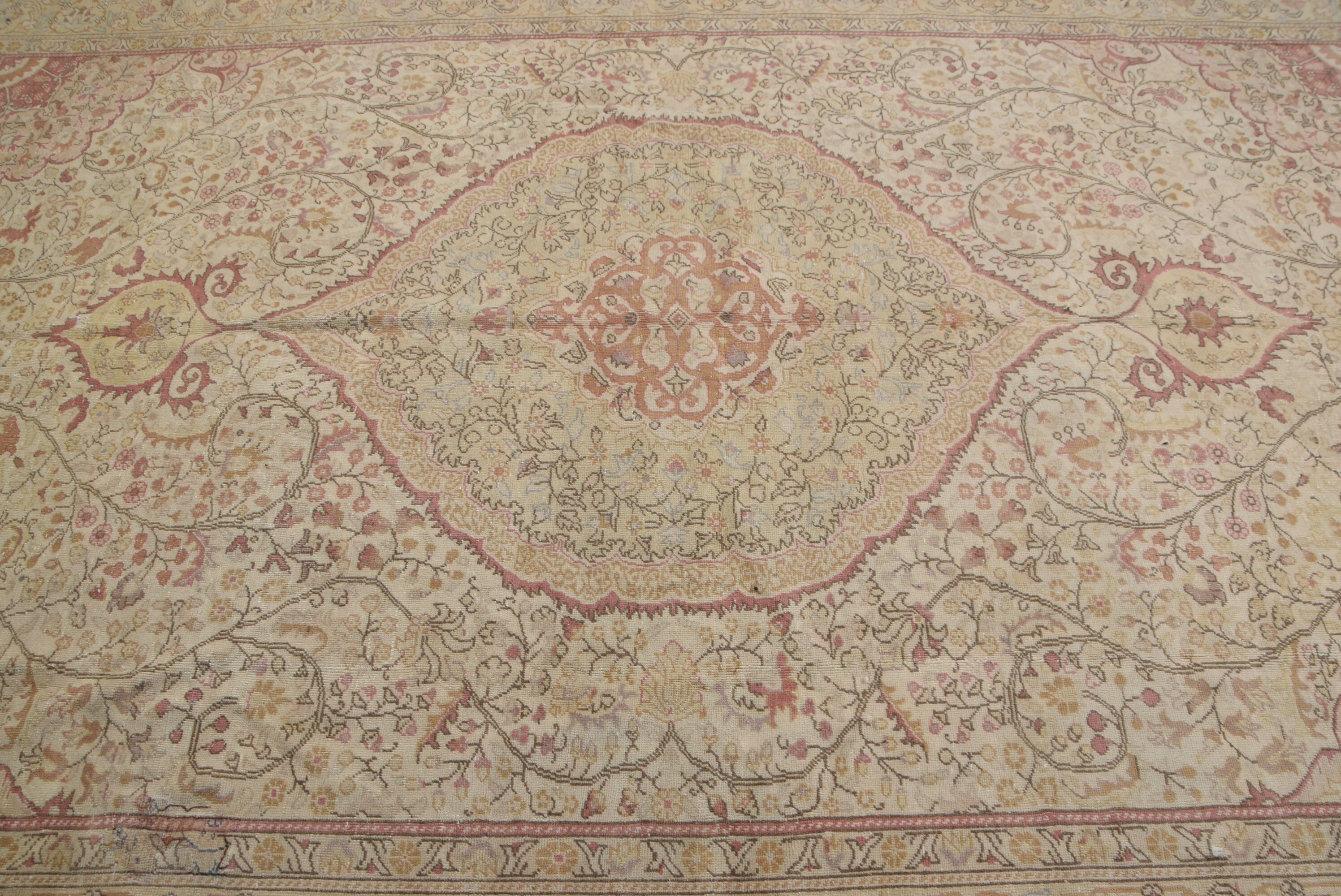 7.5x11.2 ft Büyük Boy Halılar, Bej Yün Halı, Yemek Odası Halıları, Sanat Halısı, Türk Halıları, Vintage Halı, Salon Halısı, Havalı Halı, Yatak Odası Halıları