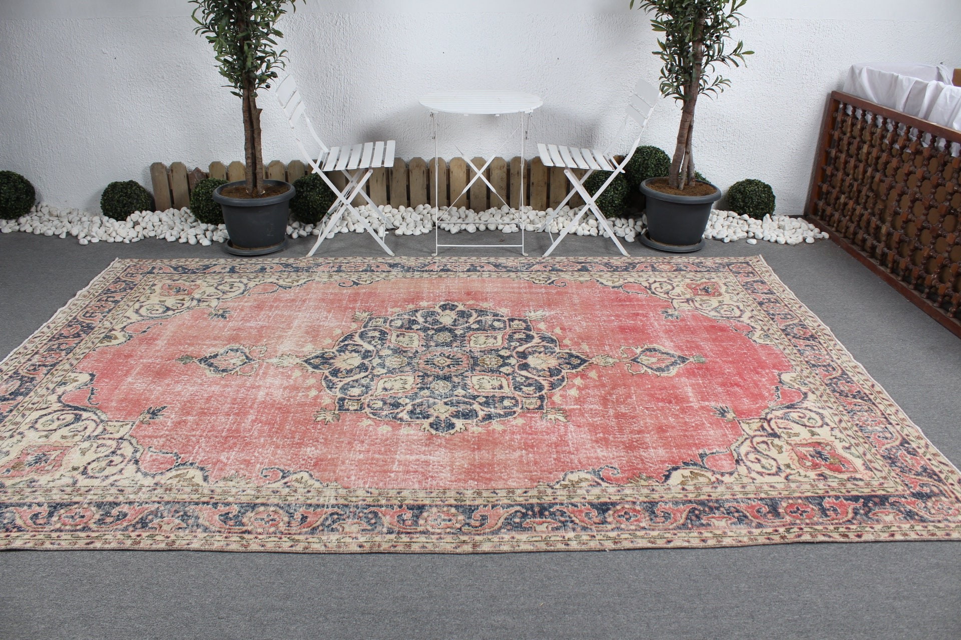 6.9x10.5 ft Oversize Rugs, Dining Room Rug, Turkish Rug, Floor Rugs, Rugs for Salon, Red Bedroom Rug, Vintage Rug, Salon Rug