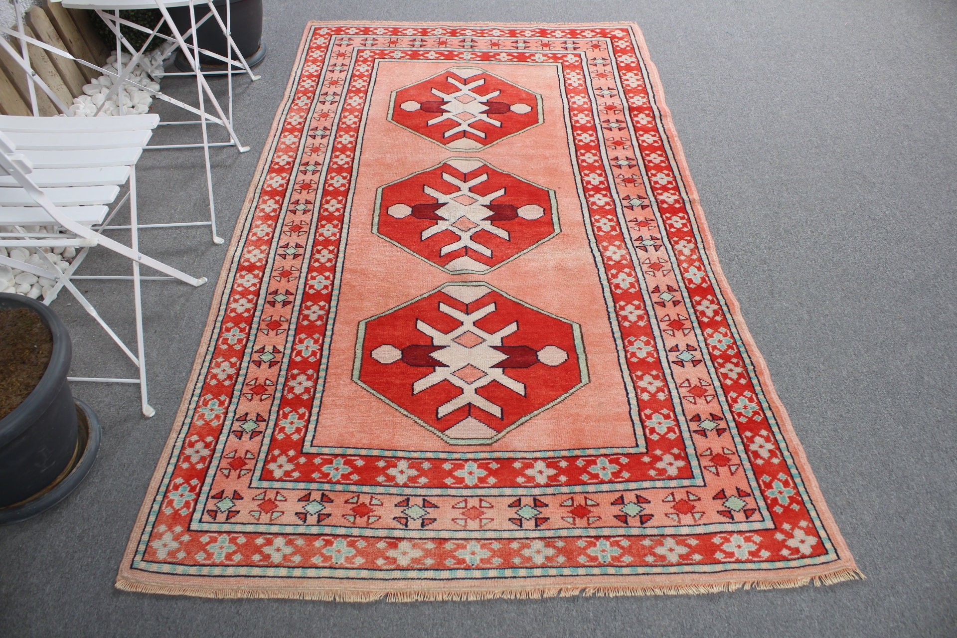 Yatak Odası Halıları, Yer Halısı, Yatak Odası Halıları, Pembe Ev Dekorasyonu Halısı, 4,4x7,4 ft Alan Halıları, Havalı Halılar, Türk Halısı, Vintage Halılar, Türkiye Halıları