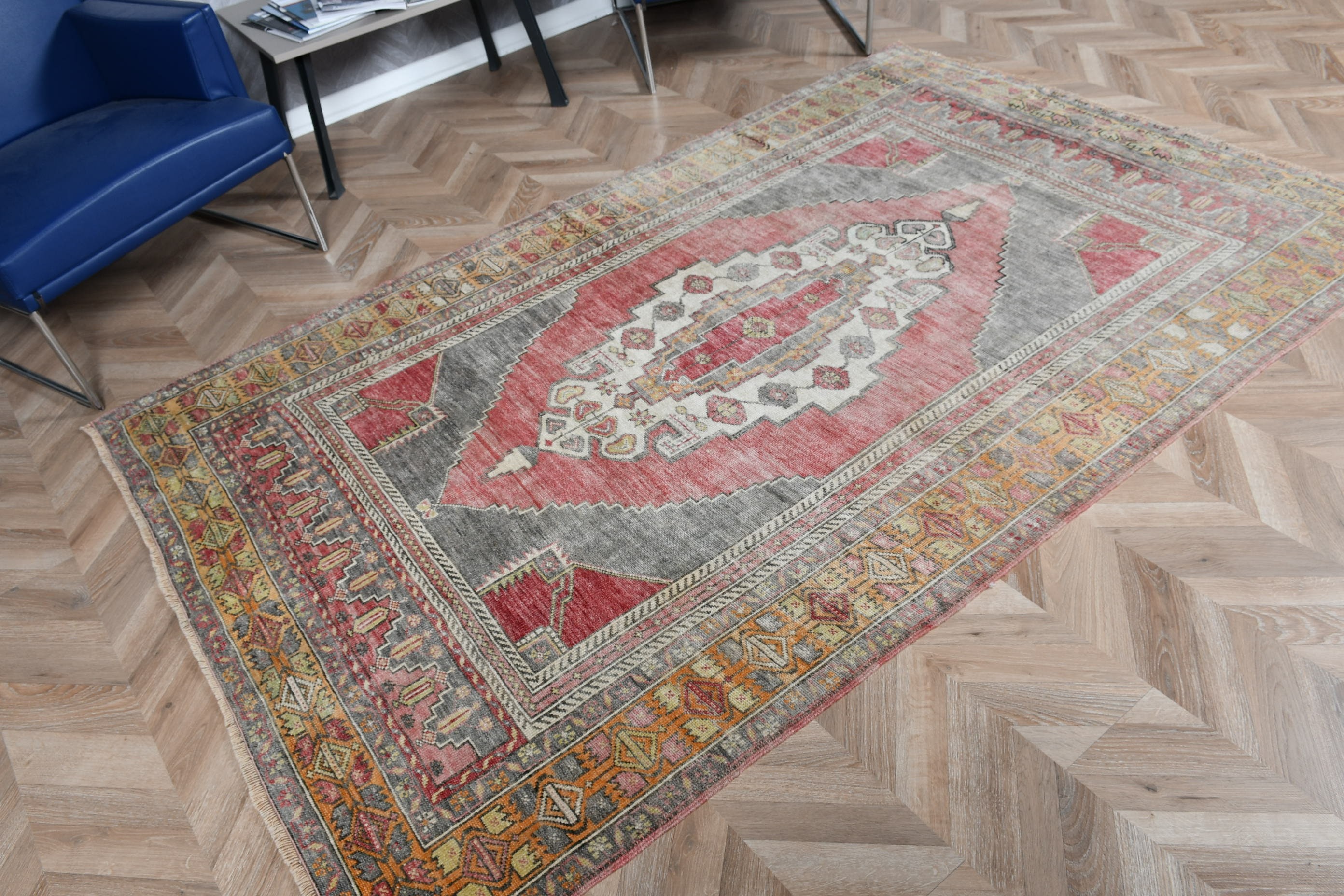 Red Antique Rug, Rugs for Salon, Cool Rug, Bedroom Rug, Salon Rugs, Anatolian Rug, Turkish Rug, 5.1x8 ft Large Rug, Vintage Rug, Turkey Rug