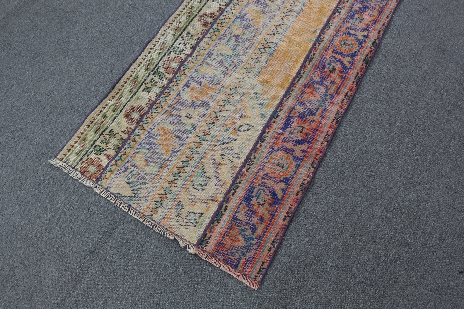 2.6x7.6 ft Runner Rugs, Rugs for Stair, Old Rug, Turkish Rug, Vintage Rugs, Hallway Rug, Home Decor Rug, Blue Kitchen Rugs