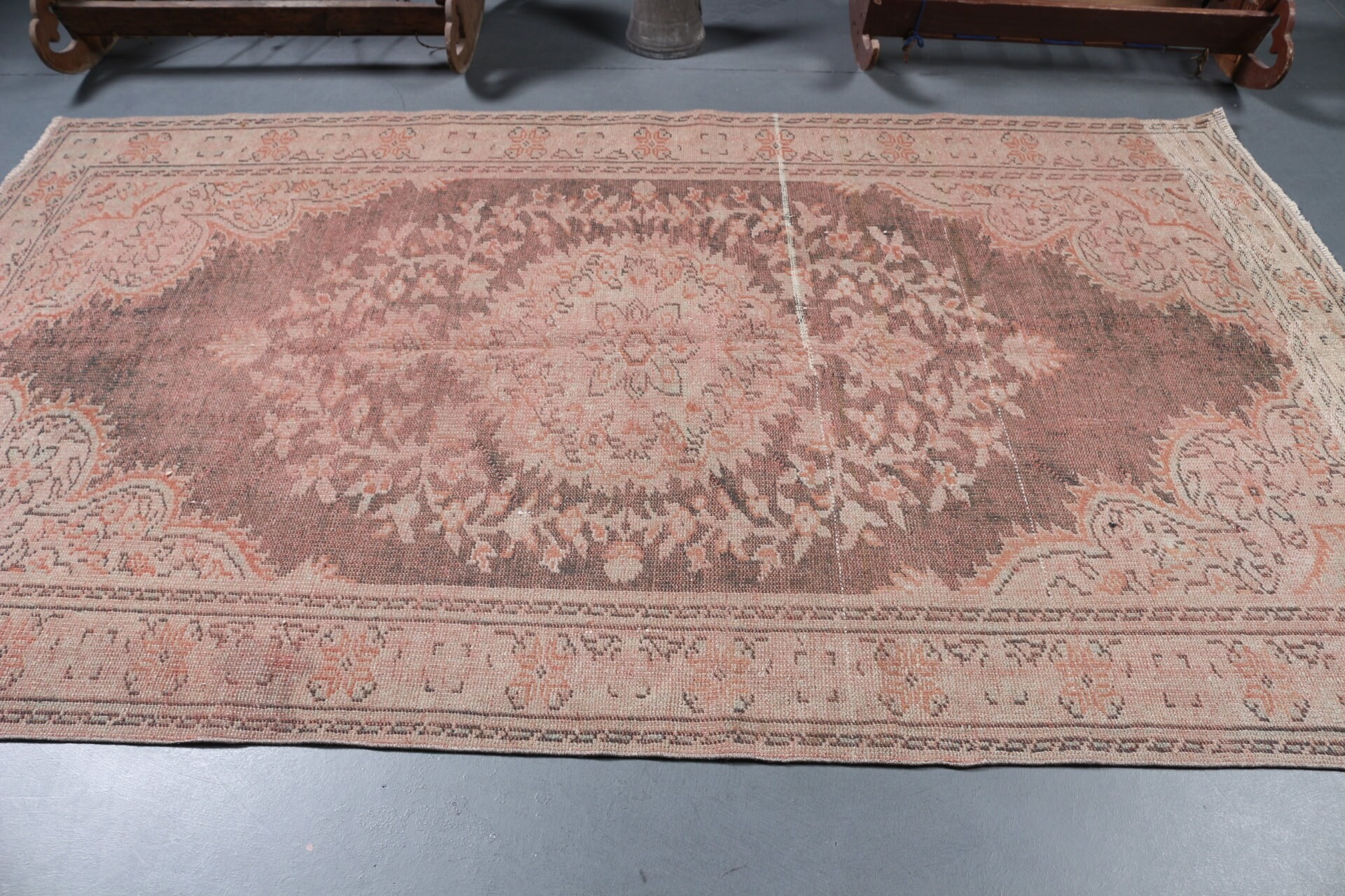 Anadolu Halıları, Soluk Halılar, Oturma Odası Halıları, Kahverengi Mutfak Halısı, Vintage Halı, 5.2x9 ft Büyük Halılar, Salon Halıları, Türk Halısı, Yer Halıları