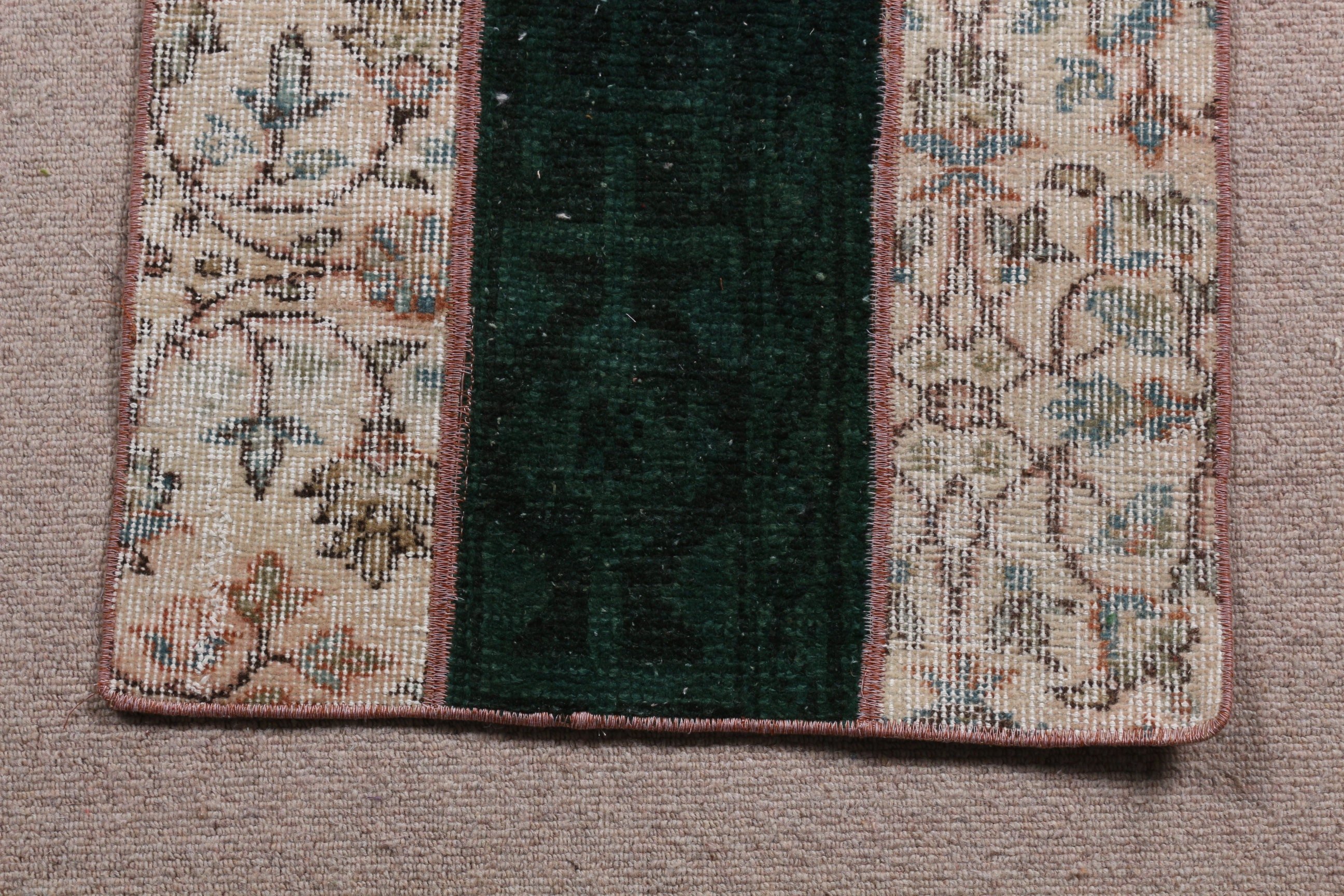 Yeşil Oryantal Halı, Vintage Halı, Türk Halısı, Yatak Odası Halısı, 1.8x4.1 ft Küçük Halılar, Araba Paspası Halıları, Soğuk Halı, Banyo Halısı, Aztek Halısı