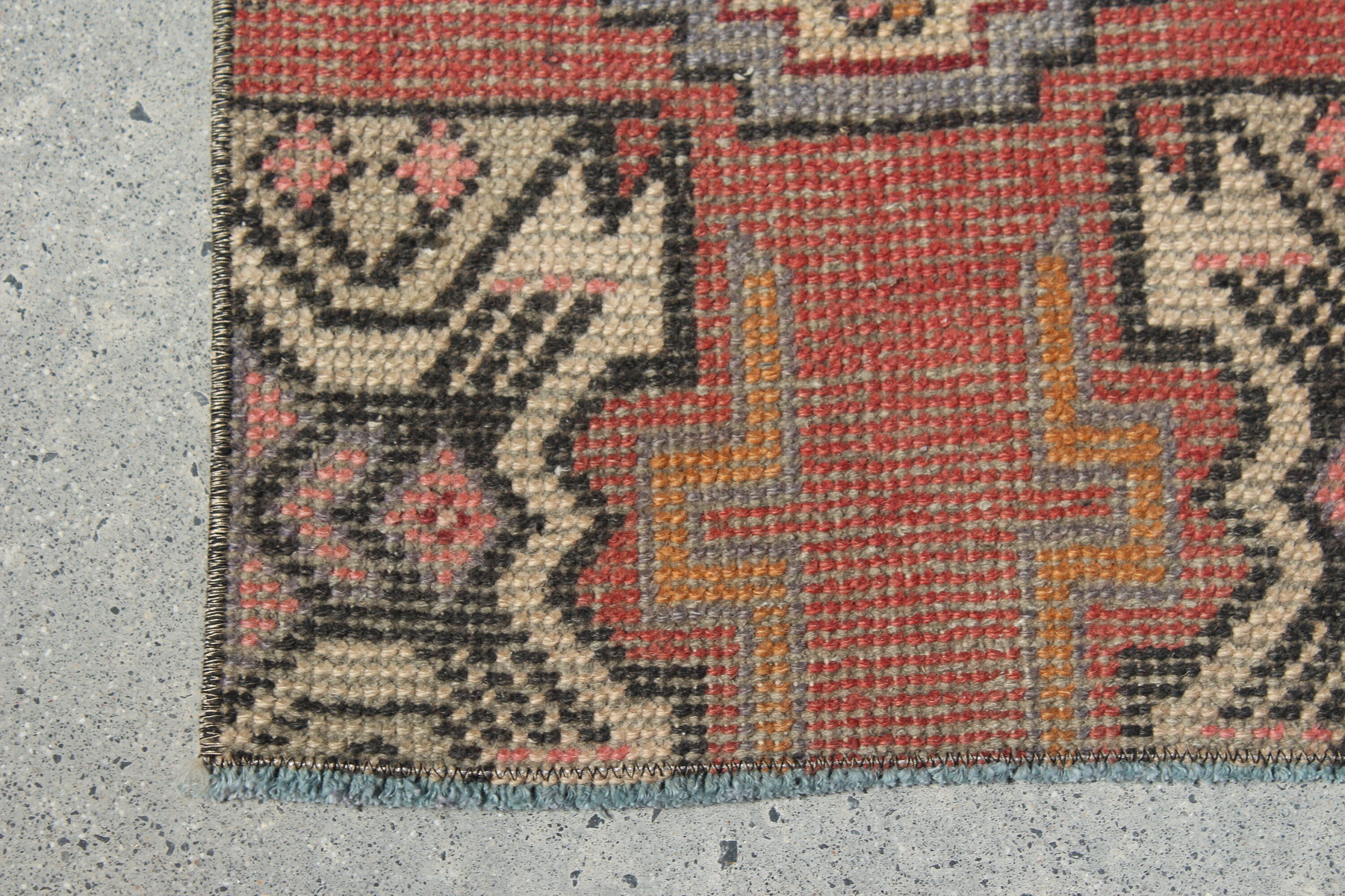 Small Woven Rug Rugs, Anatolian Rug, 1.3x2.6 ft Small Rugs, Red Oushak Rug, Antique Rugs, Vintage Rugs, Bedroom Rug, Turkish Rug, Bath Rug