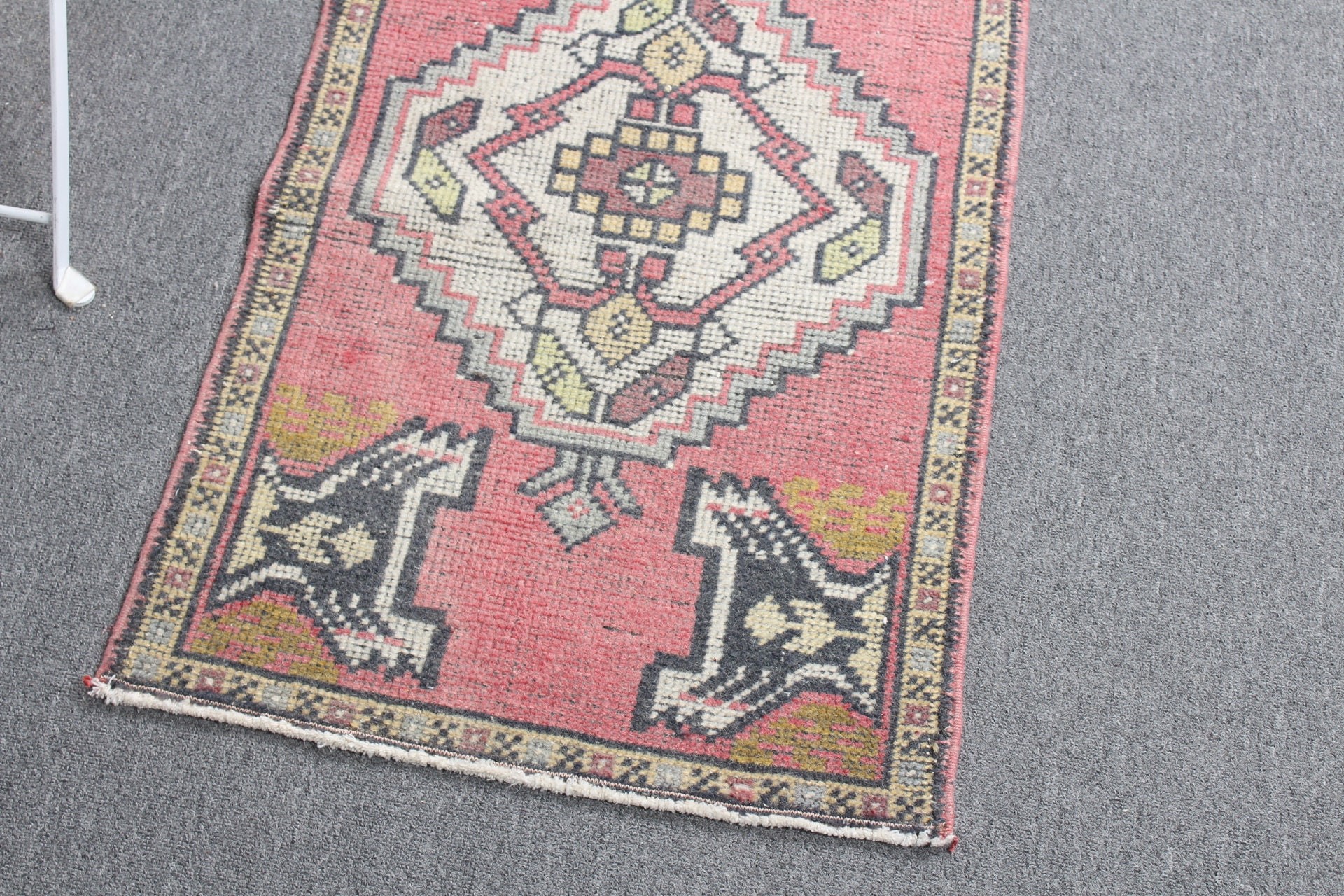 Rugs for Wall Hanging, Vintage Rug, Wool Rugs, Floor Rug, Turkish Rugs, 1.7x3.1 ft Small Rugs, Bathroom Rugs, Bedroom Rug, Pink Cool Rug