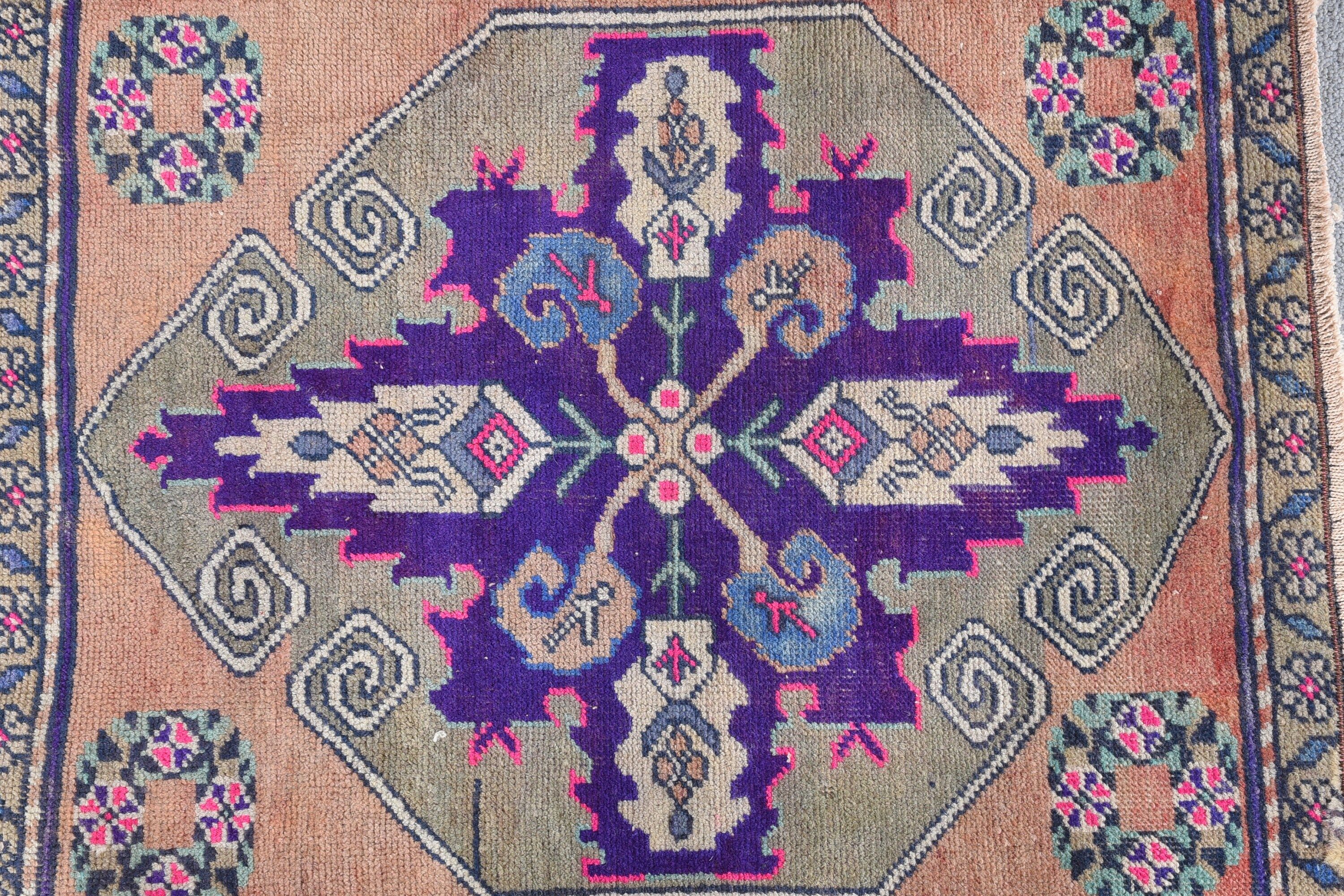 Purple Anatolian Rug, Bath Rugs, Turkish Rug, Vintage Rugs, 2.2x2.5 ft Small Rugs, Kitchen Rug, Home Decor Rug, Boho Rug