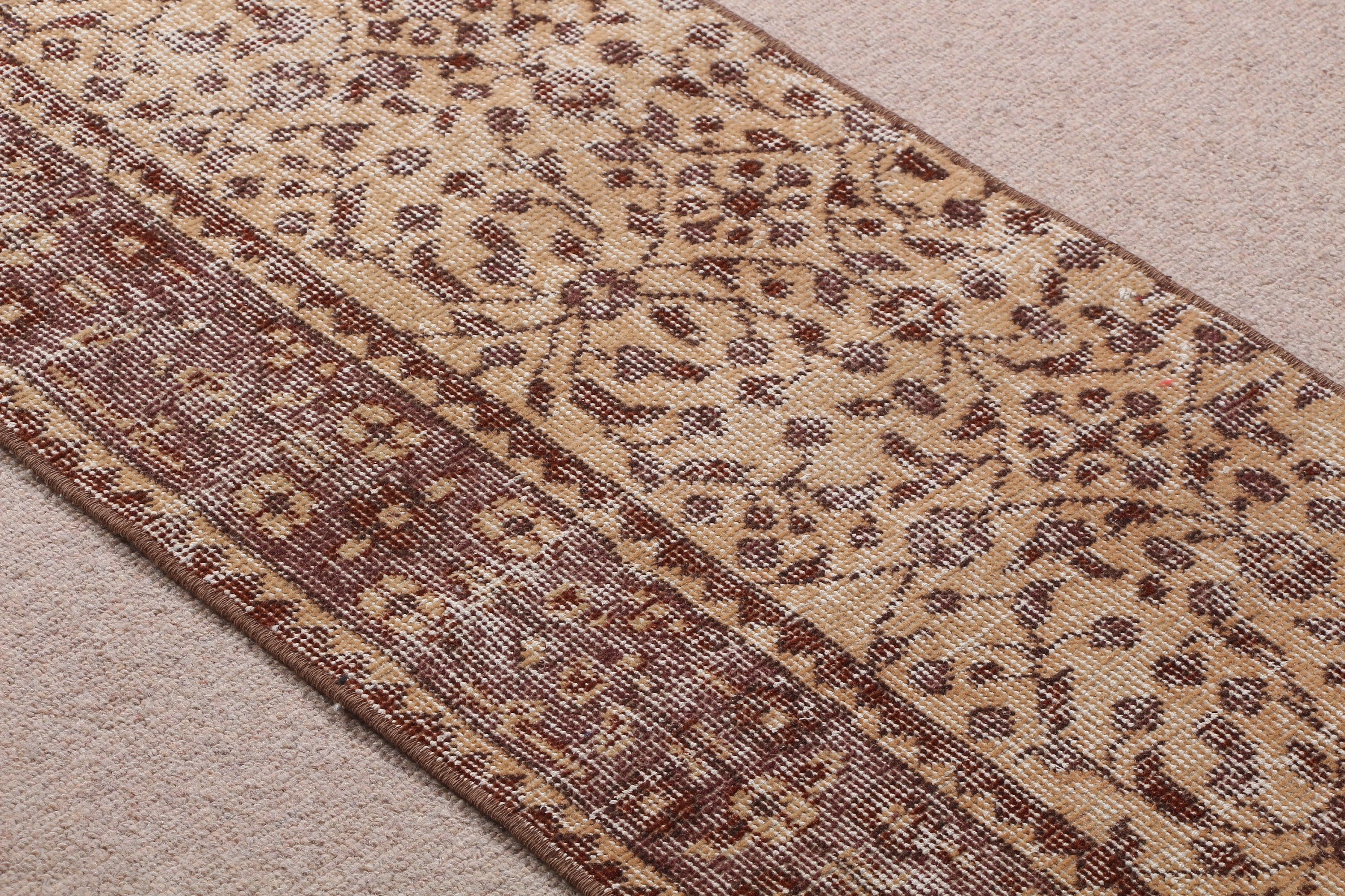 Vintage Rug, Stair Rug, Moroccan Rug, Brown Bedroom Rug, Turkish Rug, 1.5x5.5 ft Runner Rug, Rugs for Stair, Home Decor Rugs, Hallway Rugs