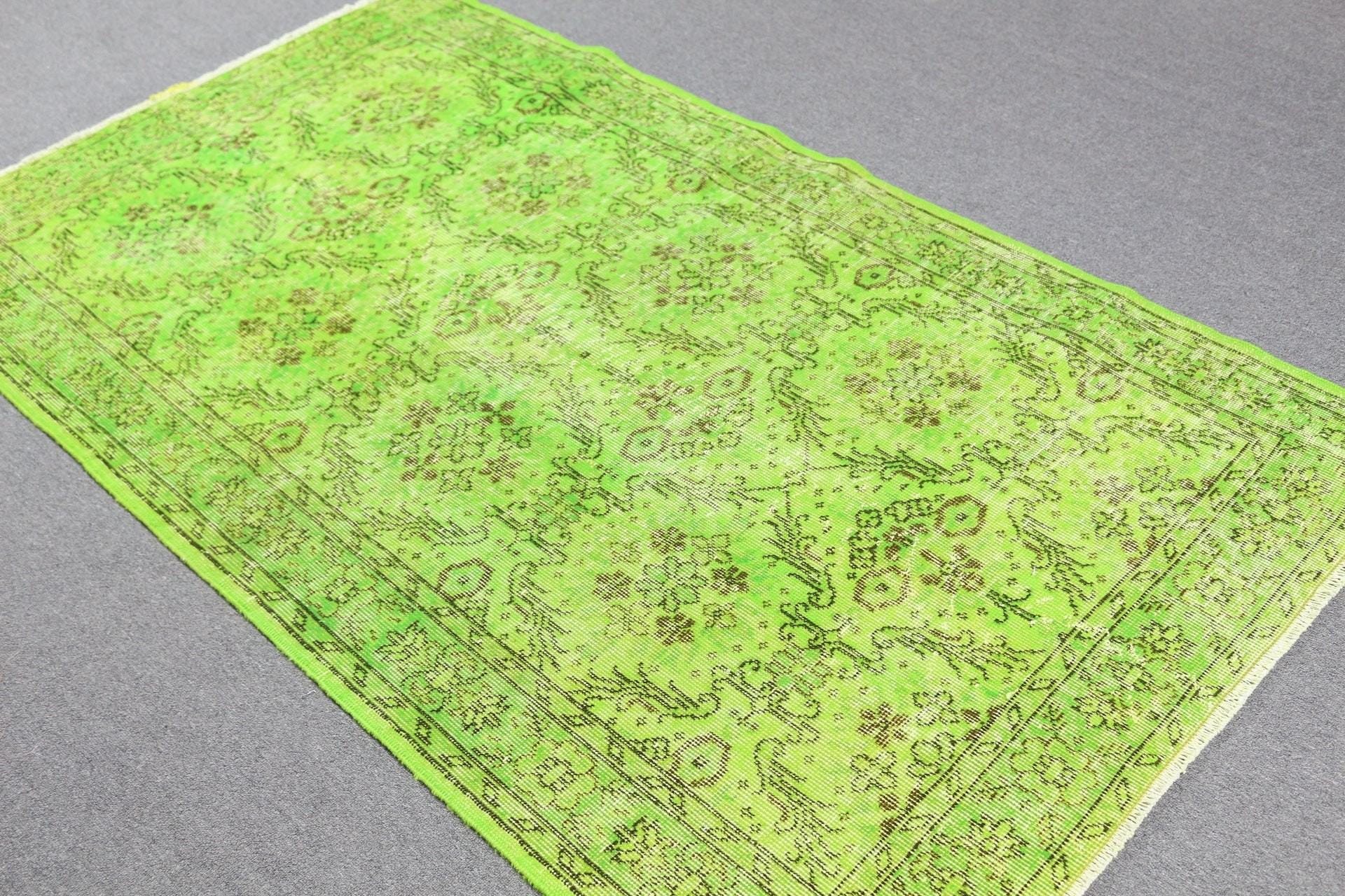 Flatweave Rugs, Green Home Decor Rug, Antique Rug, Vintage Rug, 4x6.8 ft Area Rug, Turkish Rug, Rugs for Floor, Kitchen Rugs, Oriental Rugs