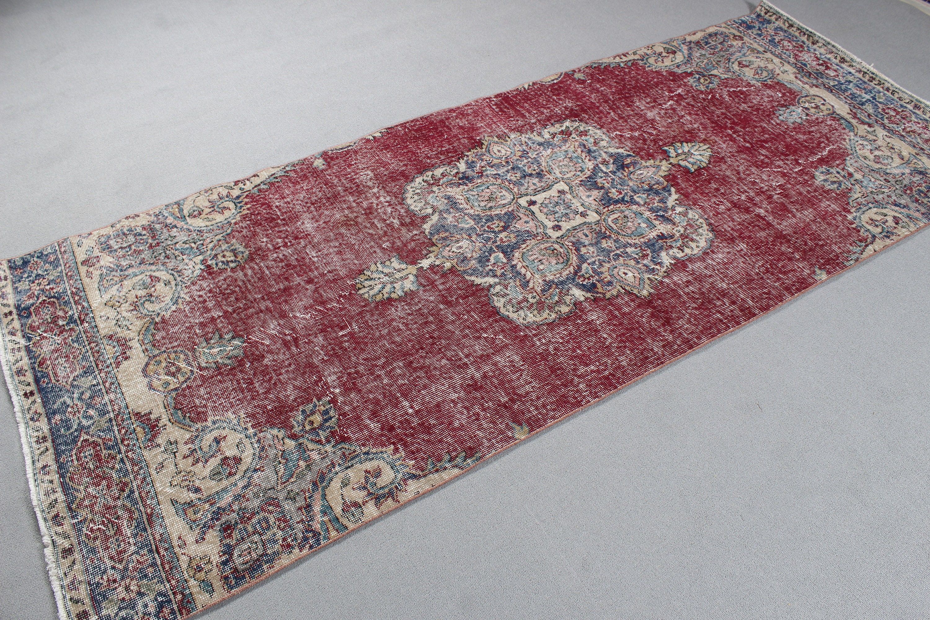 Vintage Rugs, Outdoor Rug, Floor Rug, Dining Room Rug, Turkish Rugs, 3.6x8.6 ft Area Rug, Purple Oriental Rug, Flatweave Rug