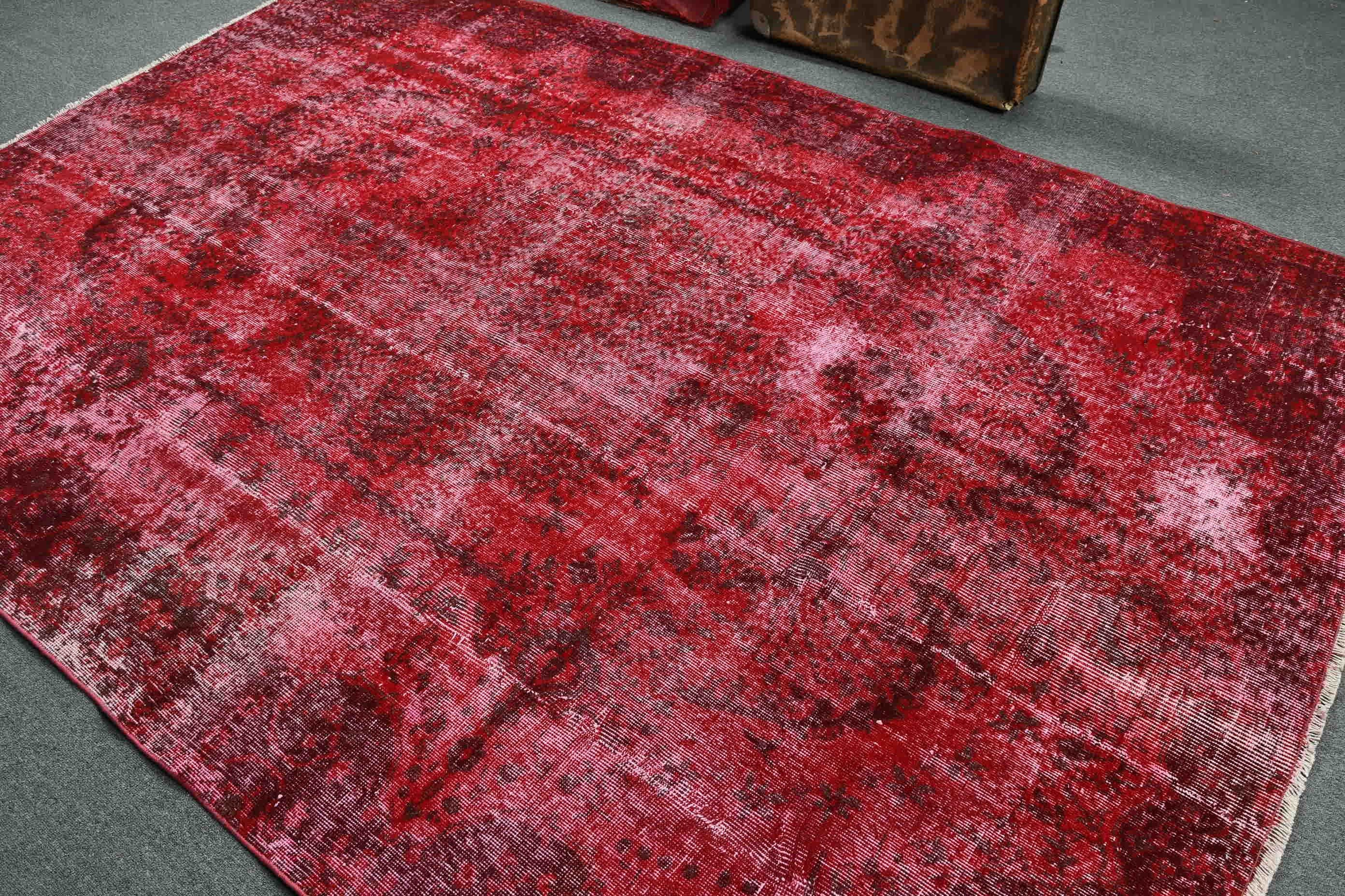 Living Room Rug, Dining Room Rug, Bedroom Rug, Vintage Rugs, Turkish Rug, Anatolian Rug, Red Kitchen Rug, Tribal Rug, 6.2x9.3 ft Large Rug