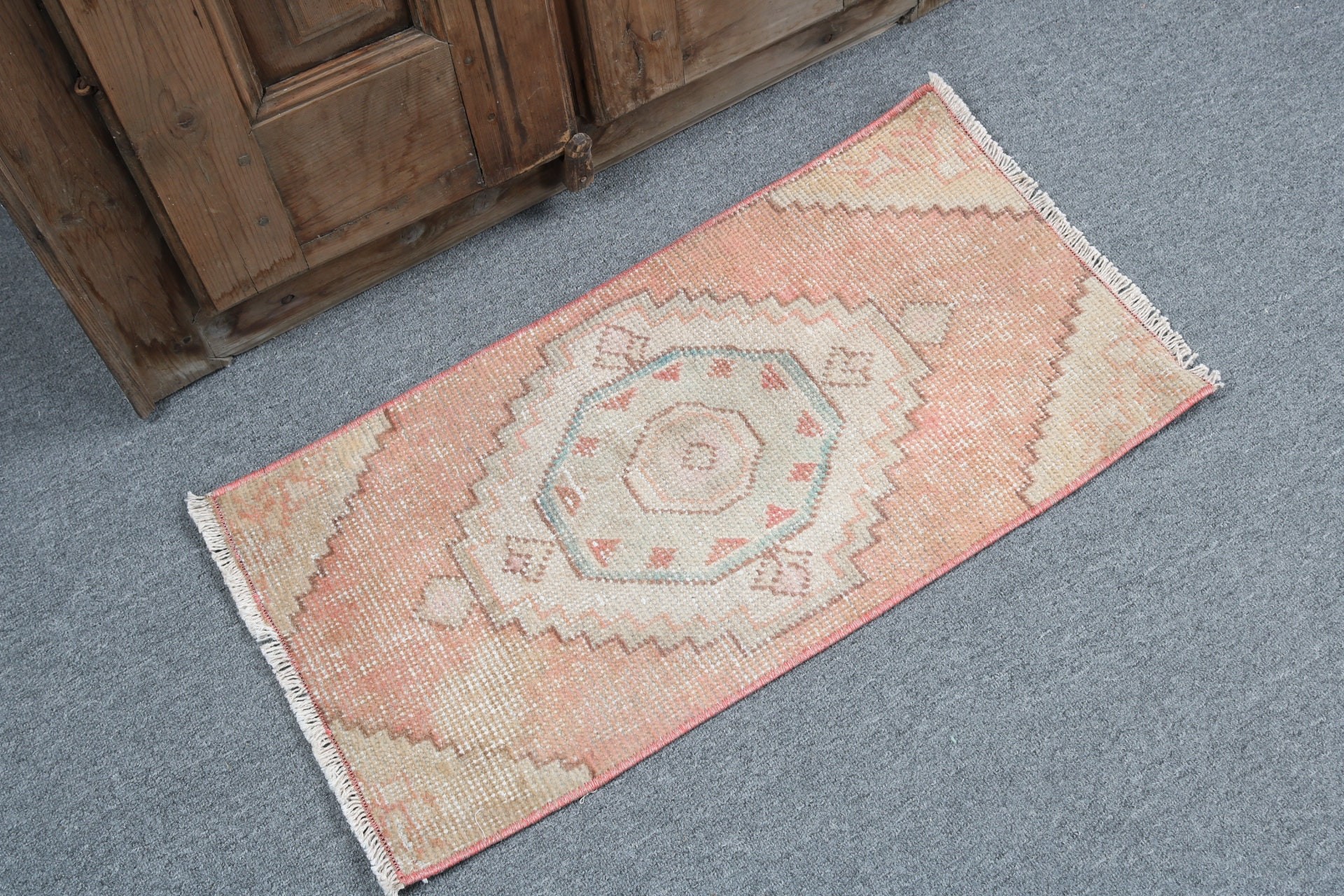 1.2x2.4 ft Small Rugs, Rugs for Small Boho, Floor Rugs, Turkish Rug, Bathroom Rug, Orange Moroccan Rug, Vintage Rug