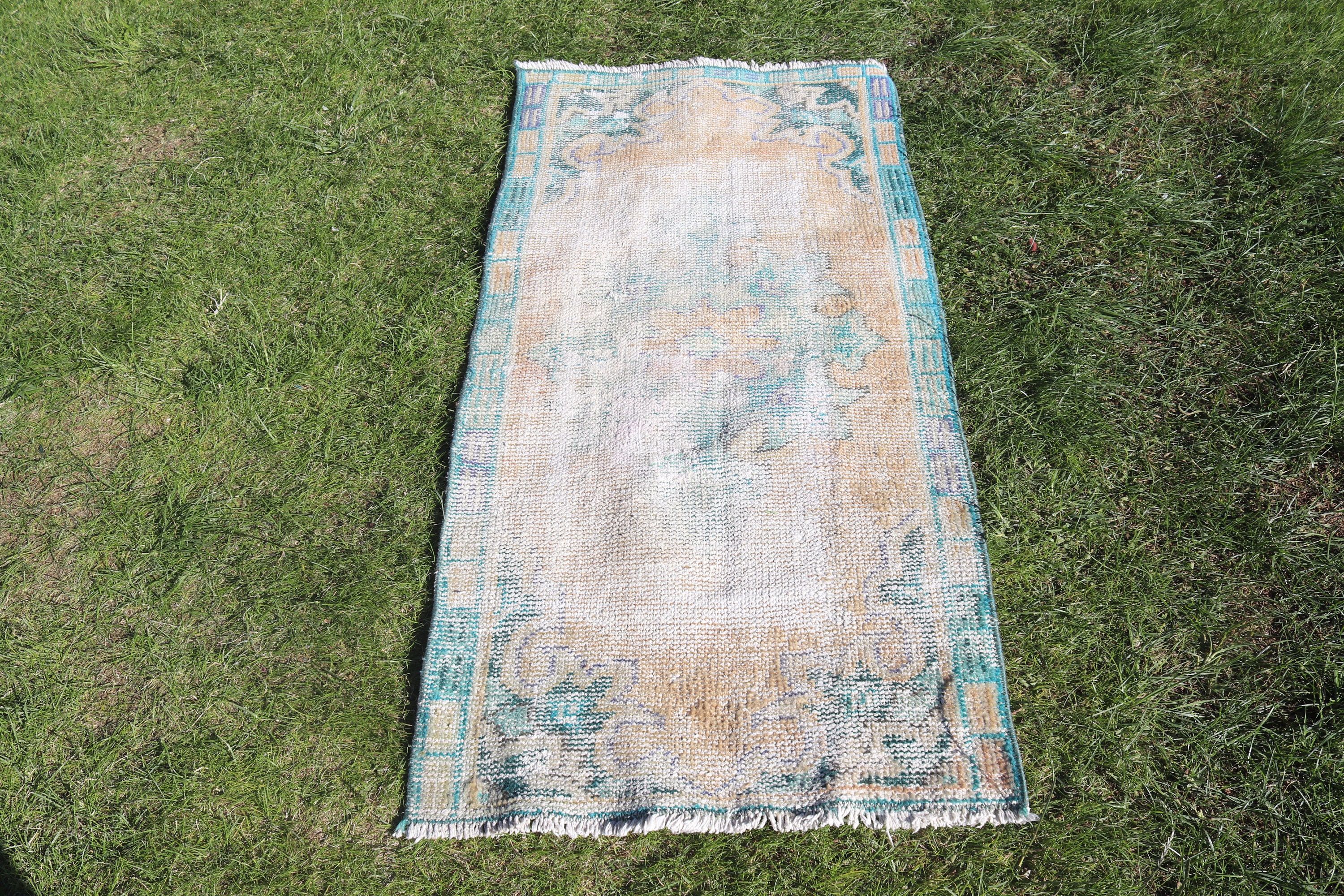 Entry Rugs, Kitchen Rugs, Beige Neutral Rugs, Rugs for Bath, Neutral Rug, 2x4 ft Small Rug, Vintage Rugs, Cute Bath Mat Rug, Turkish Rugs