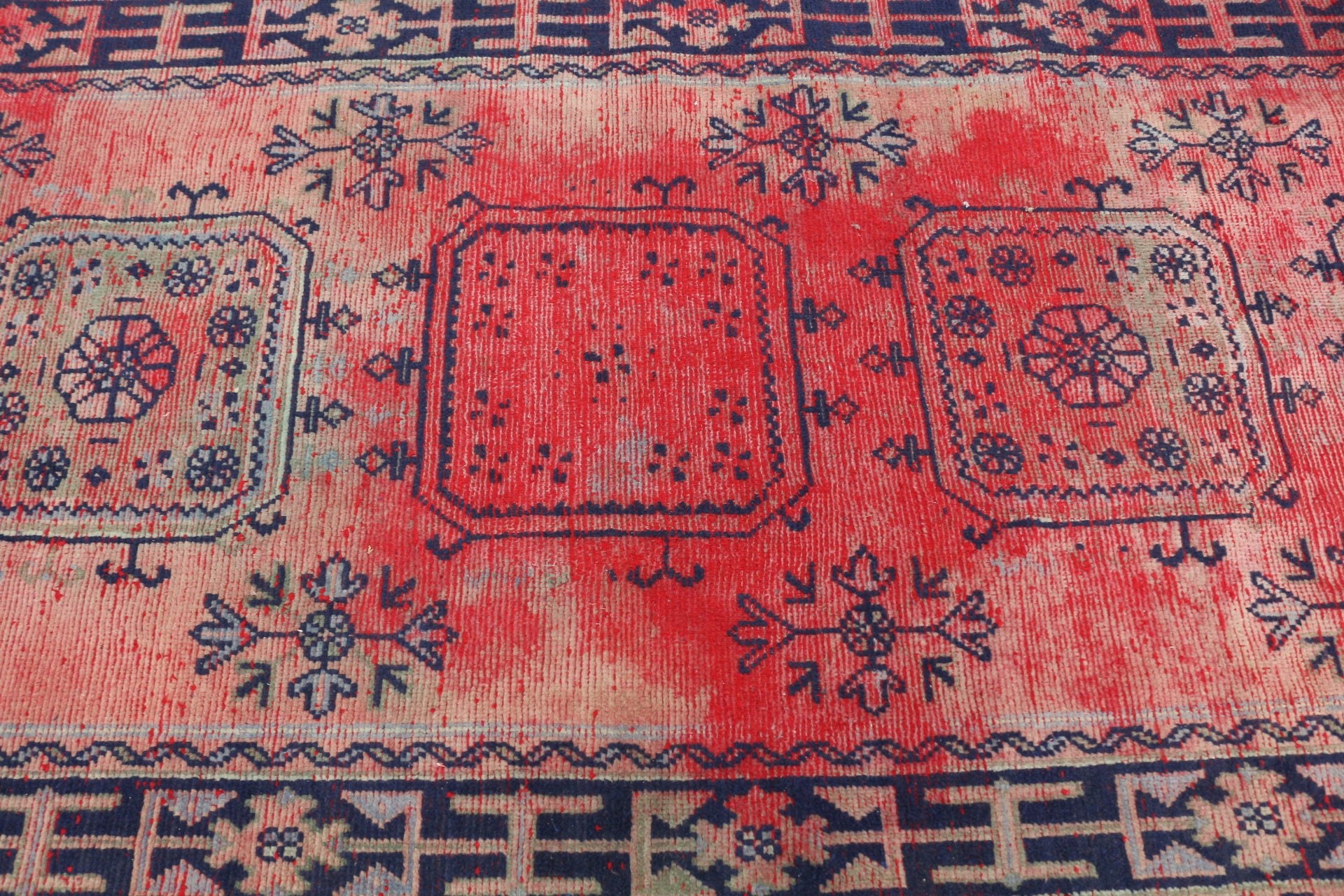 Boho Rugs, Oushak Rug, Bedroom Rugs, Turkish Rugs, Living Room Rugs, Vintage Rugs, 4.3x10.6 ft Large Rug, Red Oushak Rugs