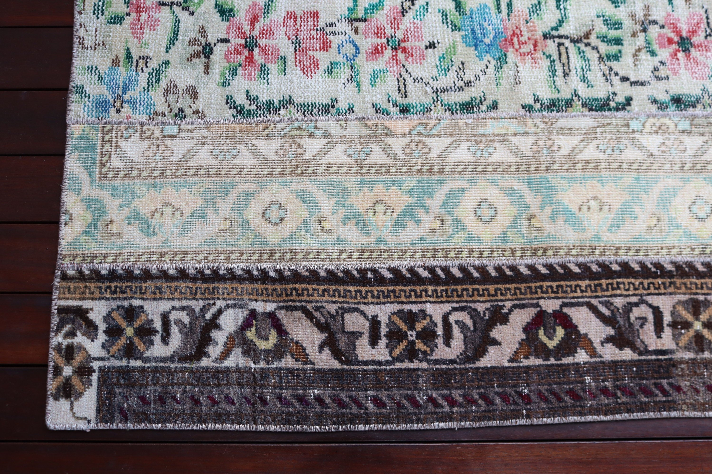 Vintage Halı, Lüks Halı, Yeşil Ev Dekorasyonu Halıları, Türk Halısı, Koridor Halısı, Koridor Halısı, 2.6x7.4 ft Runner Halısı, Organik Halılar