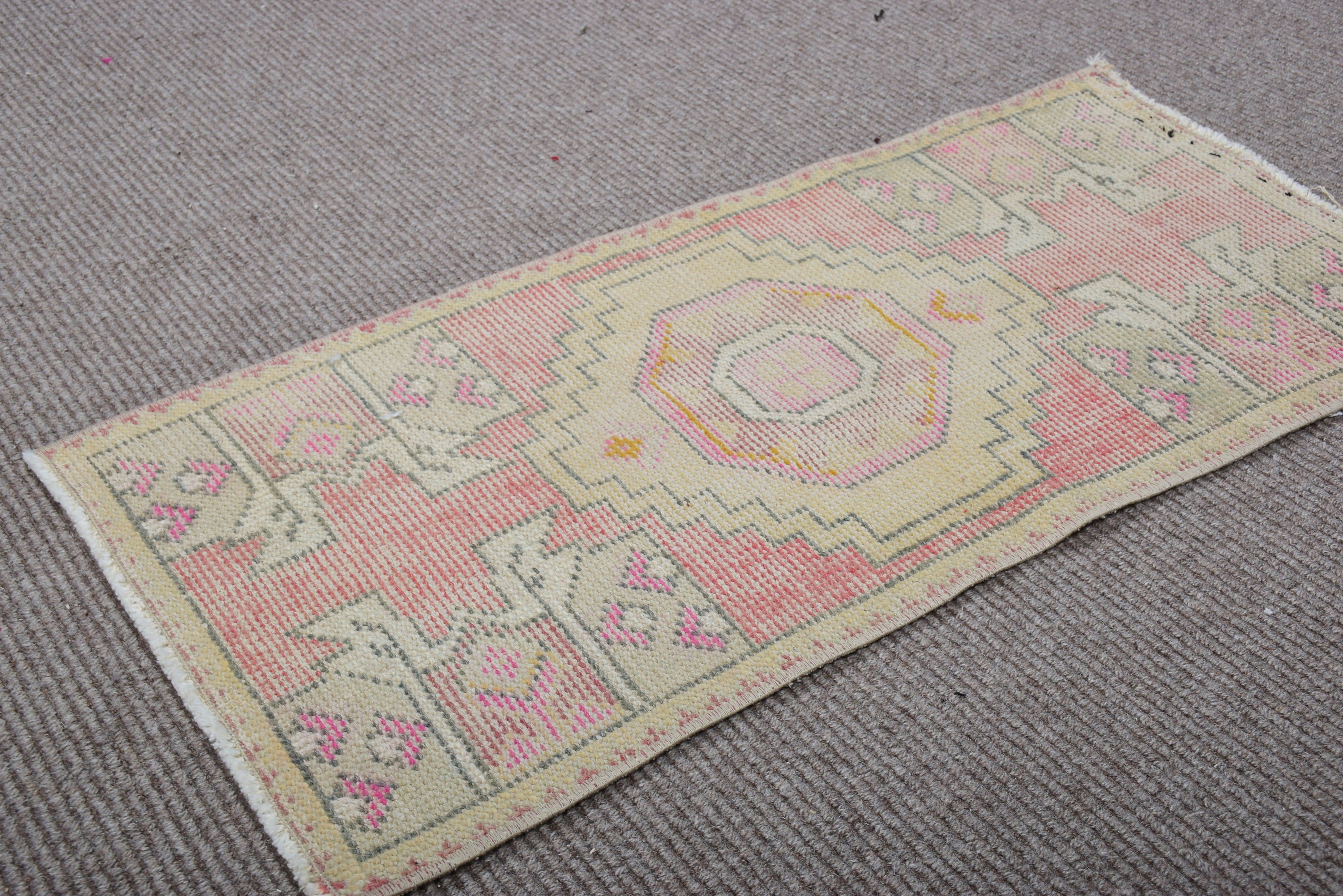 Bedroom Rug, Bohemian Rug, Turkish Rug, Red Geometric Rugs, 1.5x3 ft Small Rugs, Small Area Rug, Vintage Rugs, Nursery Rug, Anatolian Rug