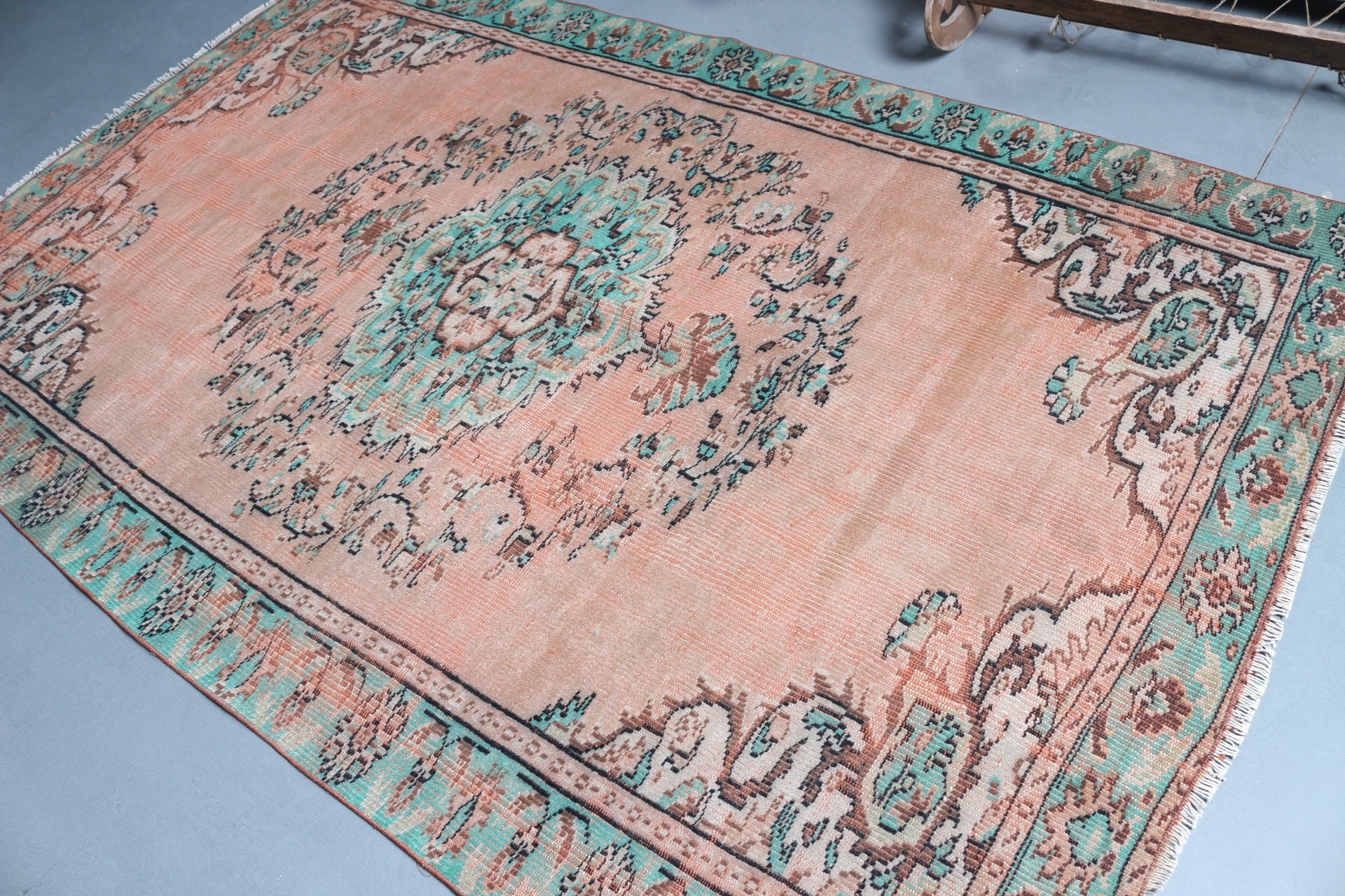 5.3x8.4 ft Large Rug, Oriental Rug, Brown Oriental Rug, Vintage Rug, Abstract Rug, Bedroom Rug, Turkish Rug, Living Room Rug