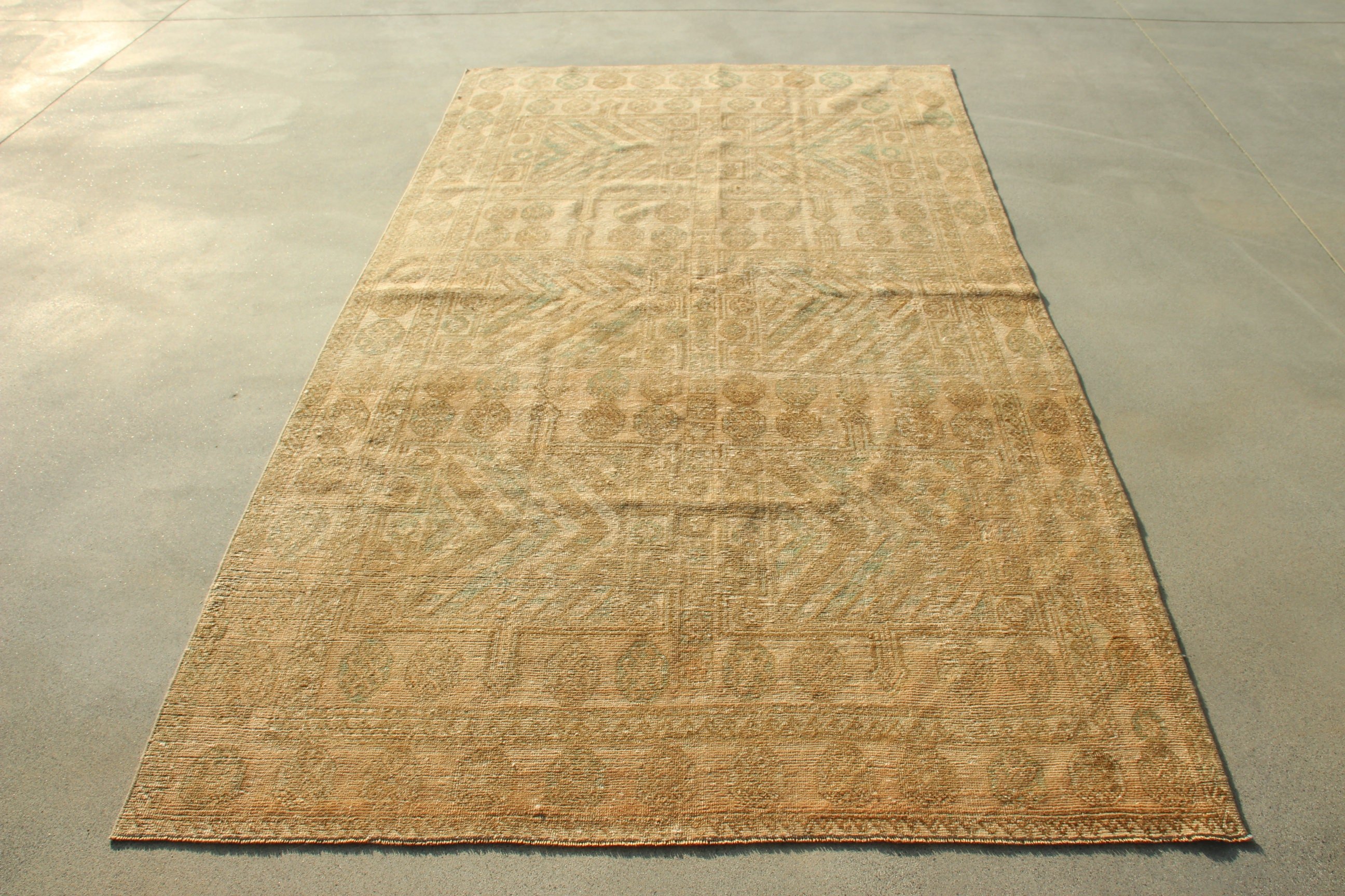 Vintage Halı, Bronz Anadolu Halısı, Büyük Boho Halısı, Büyük Oushak Halısı, Yer Halıları, 5.3x9.3 ft Büyük Halılar, Türk Halıları, Yatak Odası Halısı