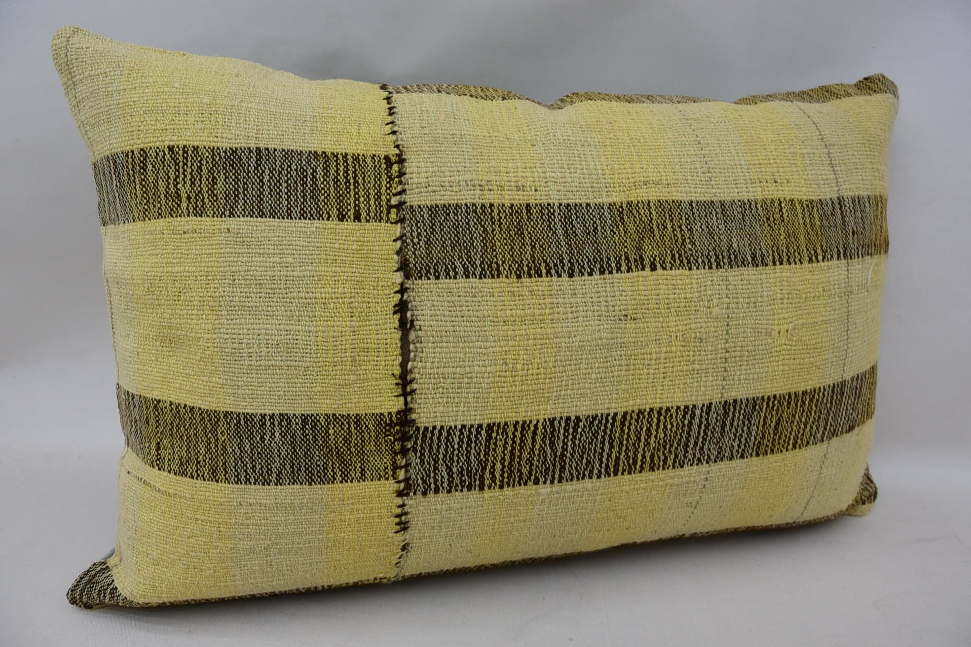 Decorative Pillow, Antique Pillows, 16"x24" Beige Cushion, Pillow for Sofa, Vintage Kilim Pillow, Floor Cushion Case