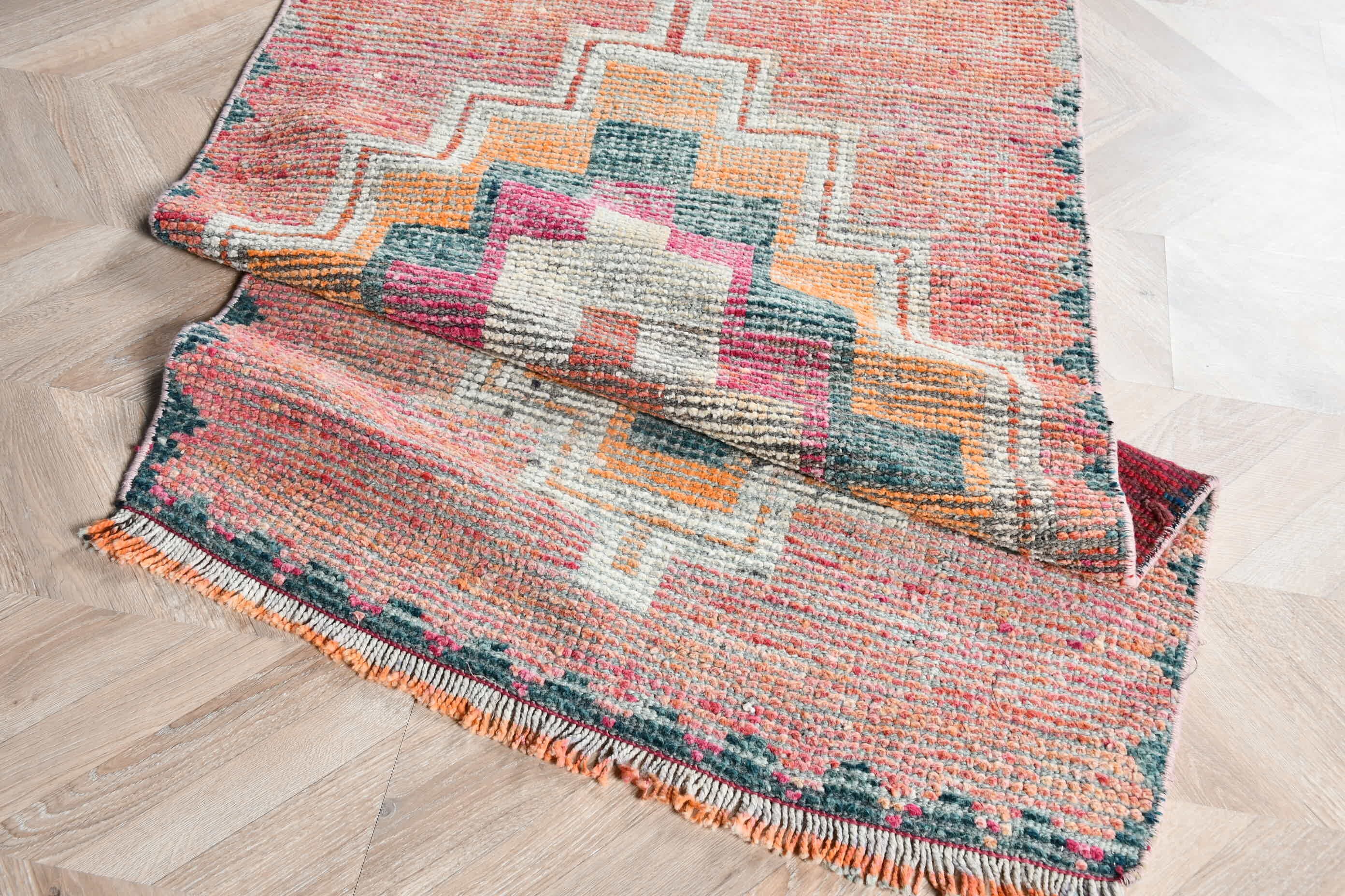 Hallway Rug, Anatolian Rug, 2.8x9.7 ft Runner Rugs, Corridor Rugs, Turkish Rug, Wool Rugs, Vintage Rugs, Nomadic Rug, Orange Moroccan Rugs