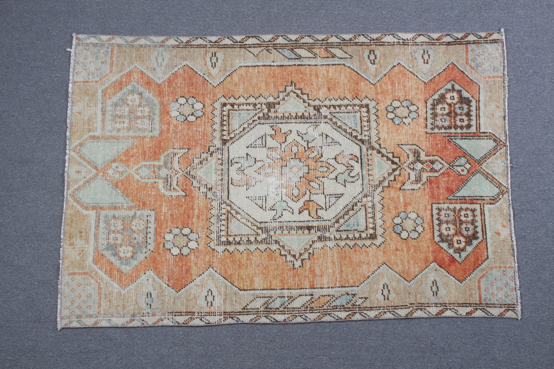 Nursery Rug, Vintage Rug, Entry Rugs, 3.8x5.6 ft Accent Rug, Turkish Rug, Oushak Rug, Orange Oriental Rugs, Rugs for Kitchen, Oriental Rug