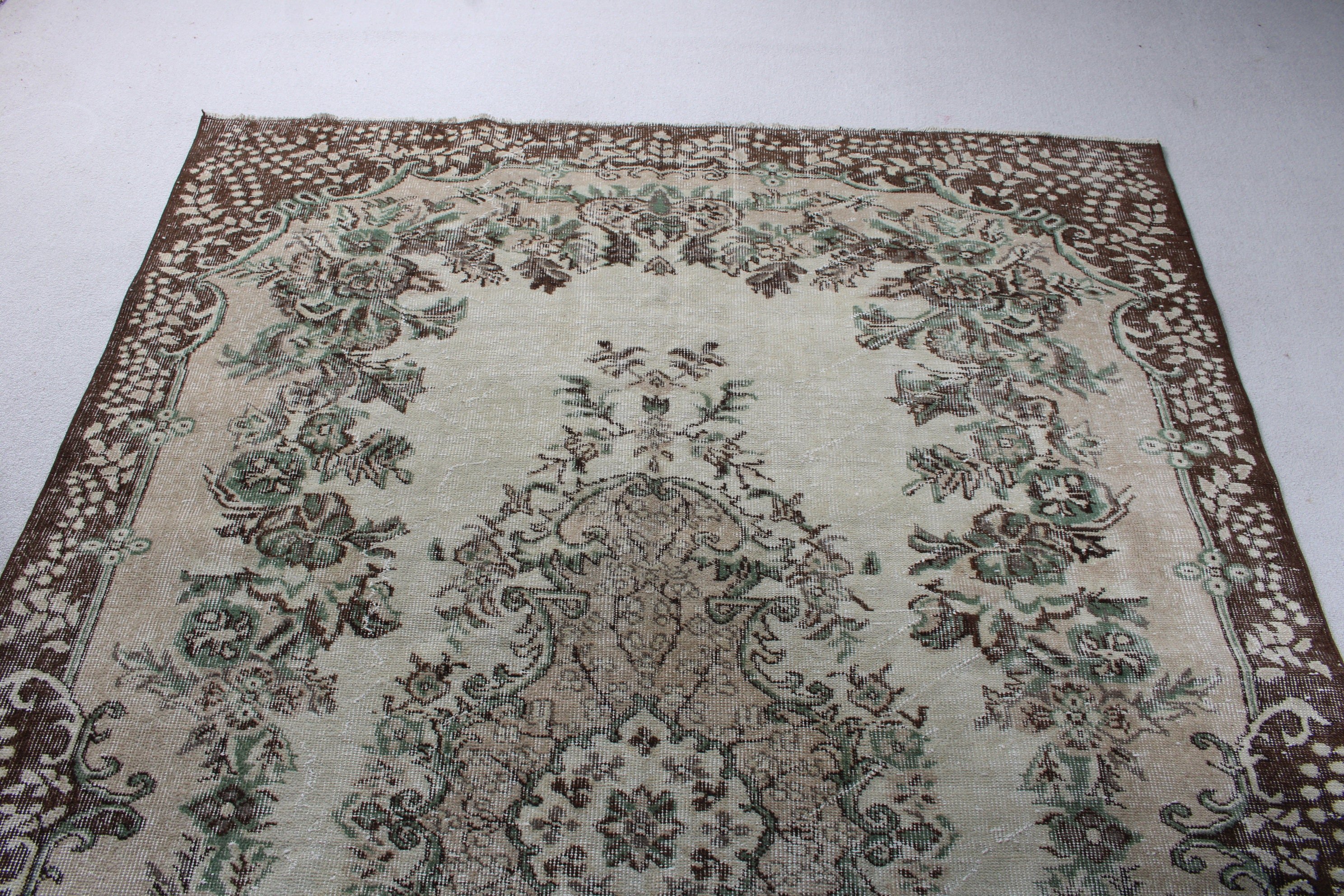 Vintage Halılar, Gri Mutfak Halıları, Açıklama Halısı, Oturma Odası Halısı, Yemek Odası Halıları, Oryantal Halı, 5.9x9.2 ft Büyük Halı, Türk Halısı