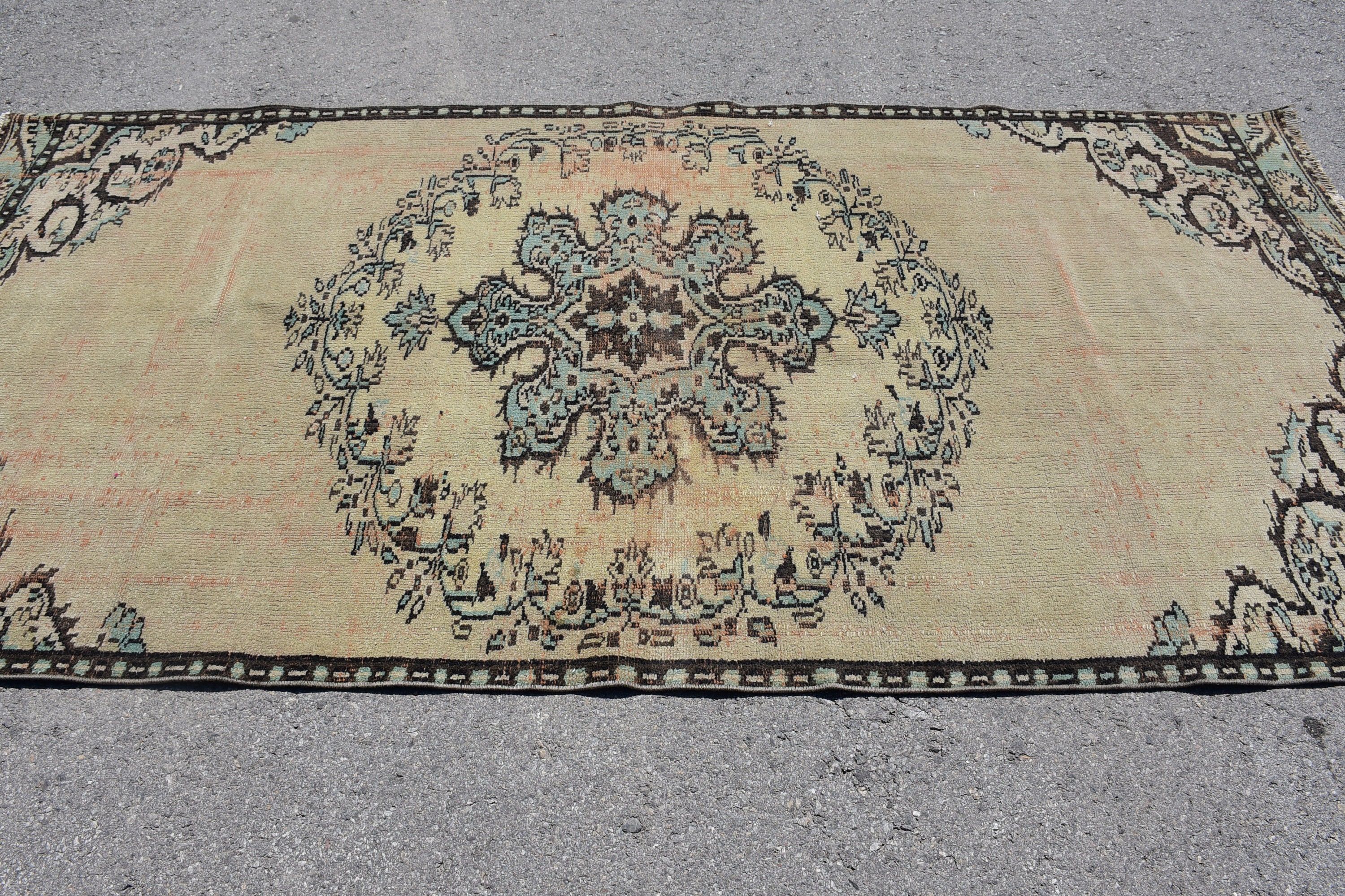 Fas Halıları, 4,5x9,2 ft Büyük Halı, Oturma Odası Halısı, Vintage Halı, Oushak Halıları, Salon Halıları, Düz Dokuma Halıları, Türk Halıları, Salon Halıları