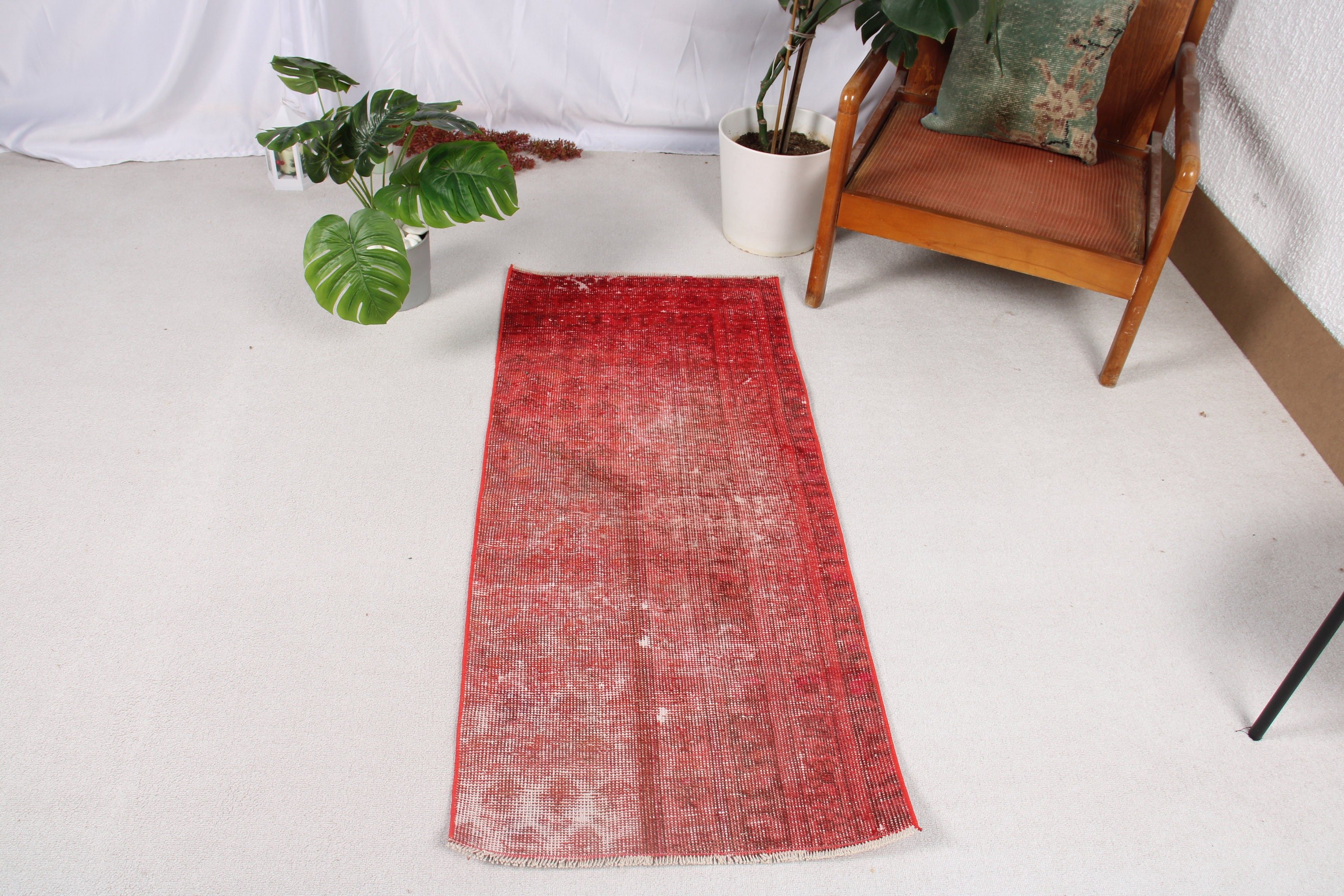 Cool Rugs, Door Mat Rug, Rugs for Bathroom, Turkish Rugs, Bathroom Rug, Kitchen Rugs, Red Floor Rugs, Vintage Rugs, 2x4.6 ft Small Rugs