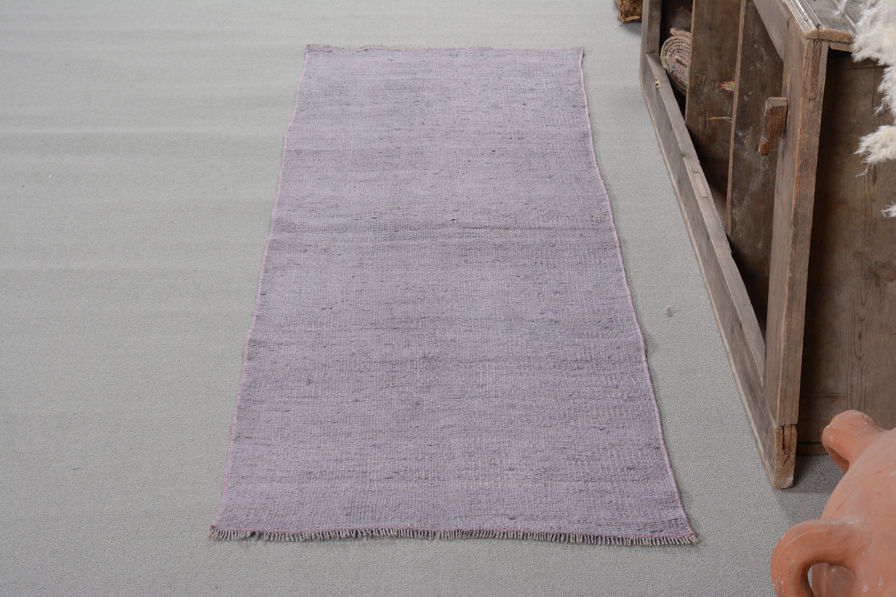 Corridor Rug, Purple  2x7 ft Runner Rugs, Antique Rug, Floor Rugs, Turkish Rug, Vintage Rug, Stair Rug, Rugs for Hallway