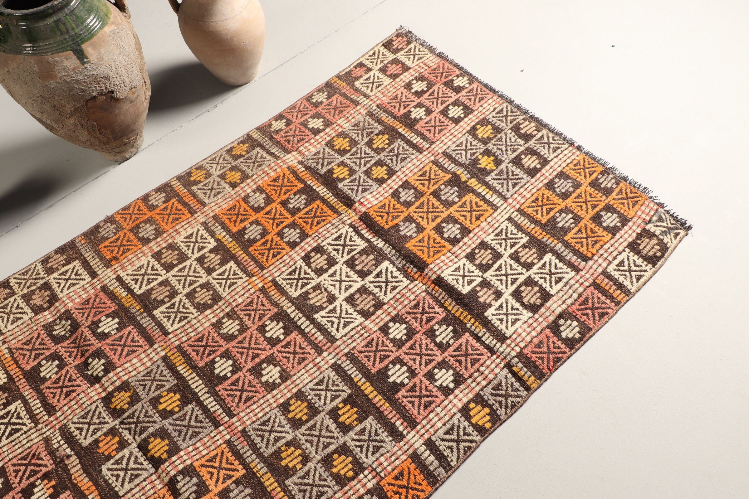 Türk Halıları, Kilim, Mutfak Halıları, Merdiven Halısı, Koridor Halıları, 3,2x8,3 ft Runner Halısı, Bej Oryantal Halı, Ev Dekor Halısı, Vintage Halı