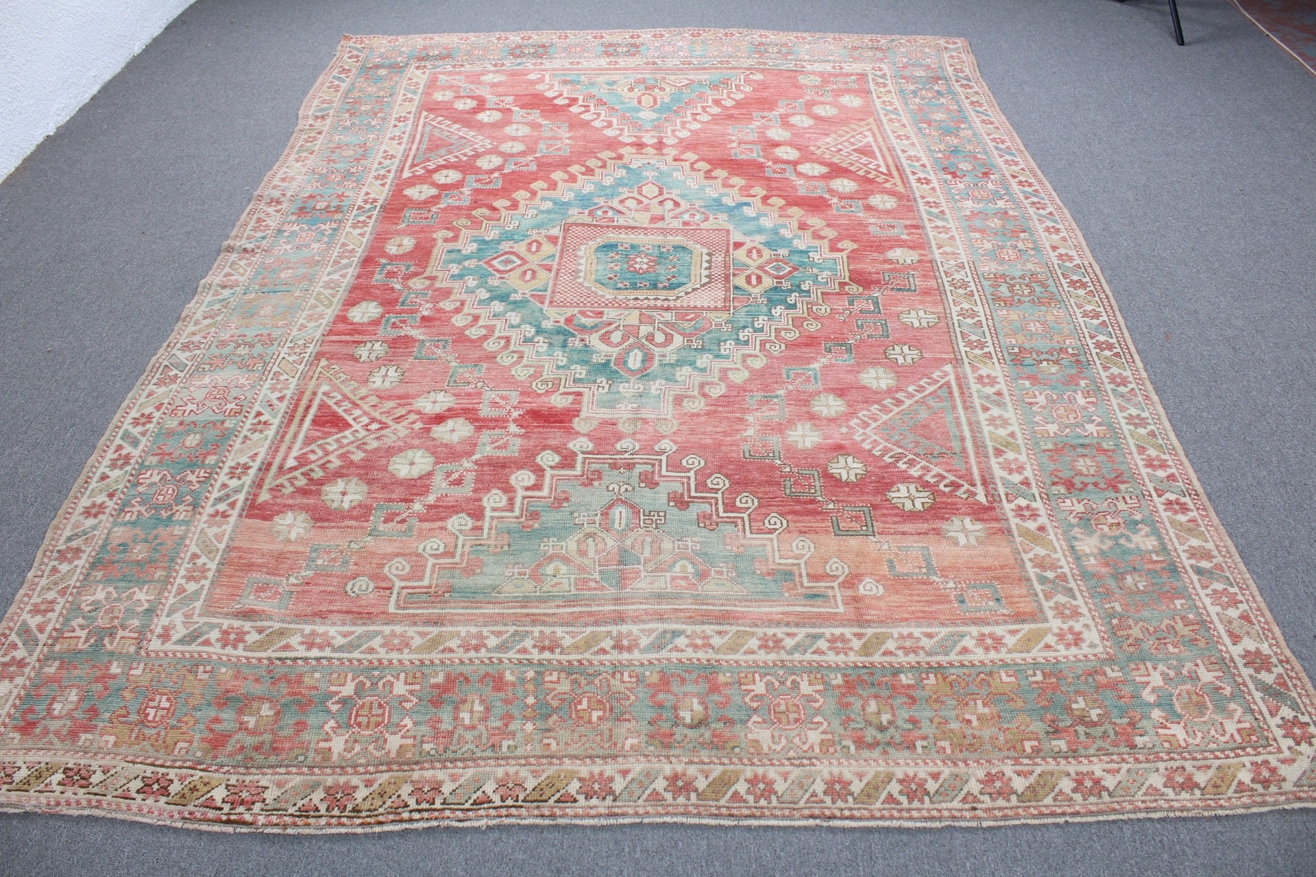 Salon Halısı, Yün Halıları, Ofis Halısı, Yatak Odası Halıları, Türk Halıları, Vintage Halılar, 6.8x9.6 ft Büyük Halı, Yemek Odası Halıları, Kırmızı Ev Dekor Halısı