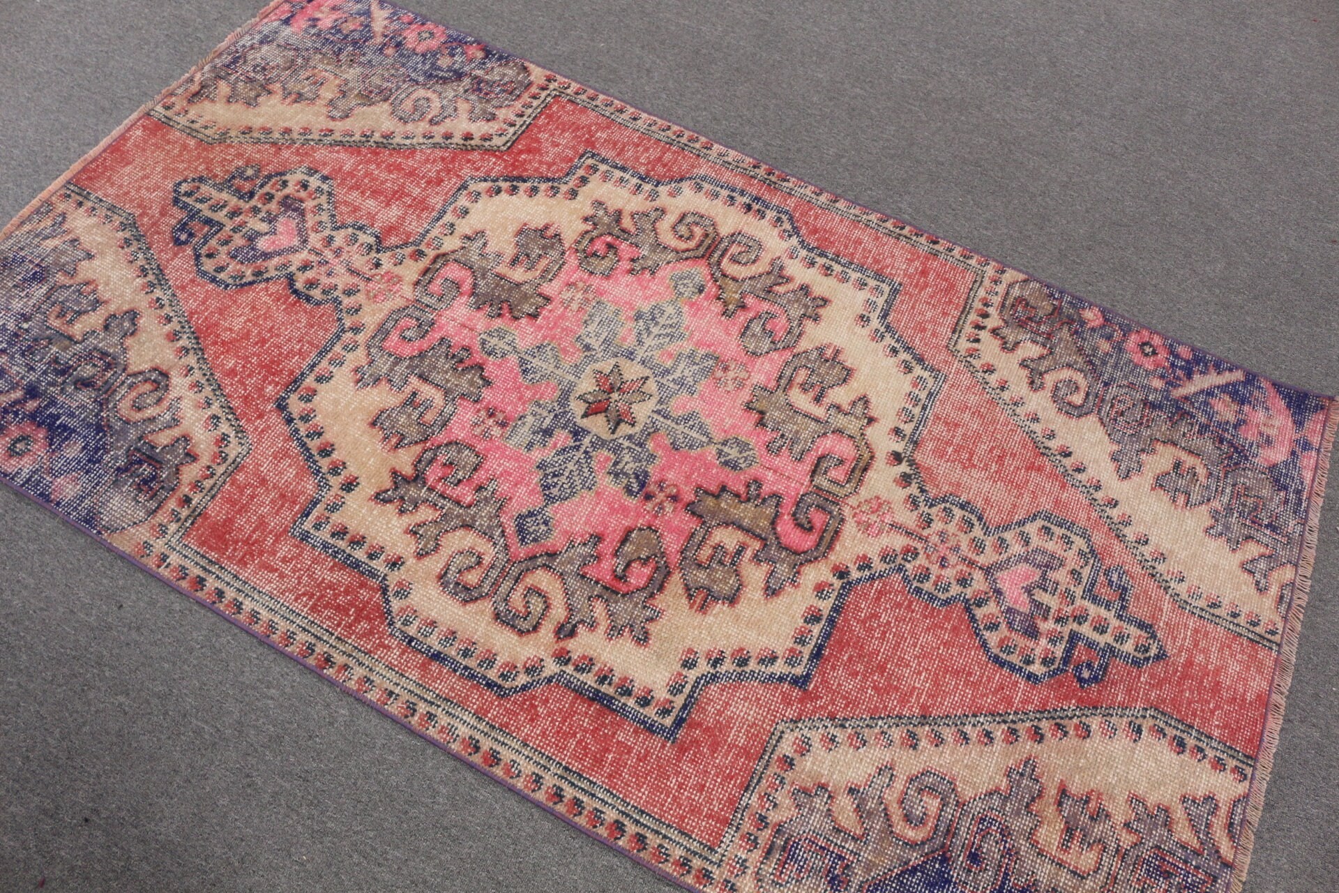 Giriş Halıları, Türk Halısı, Yün Halısı, Mutfak Halısı, Mutfak Halıları, Vintage Halılar, Yer Halıları, Kırmızı 3,5x6,3 ft Accent Halı