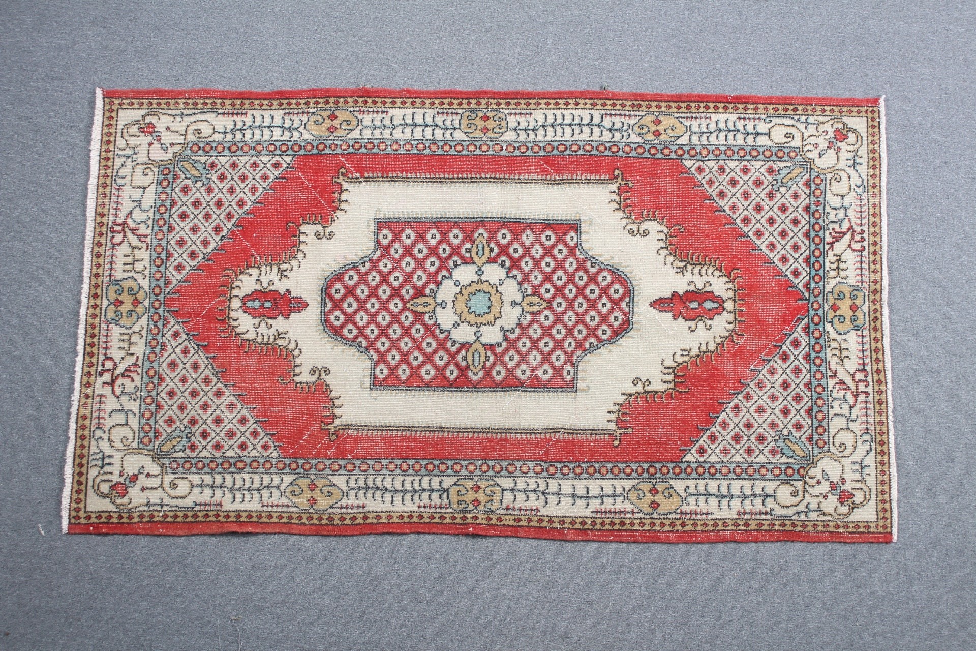 Kitchen Rugs, Bedroom Rugs, Vintage Decor Rug, Red Anatolian Rug, Turkish Rug, Rugs for Floor, Floor Rug, Vintage Rugs, 3.8x6.7 ft Area Rug