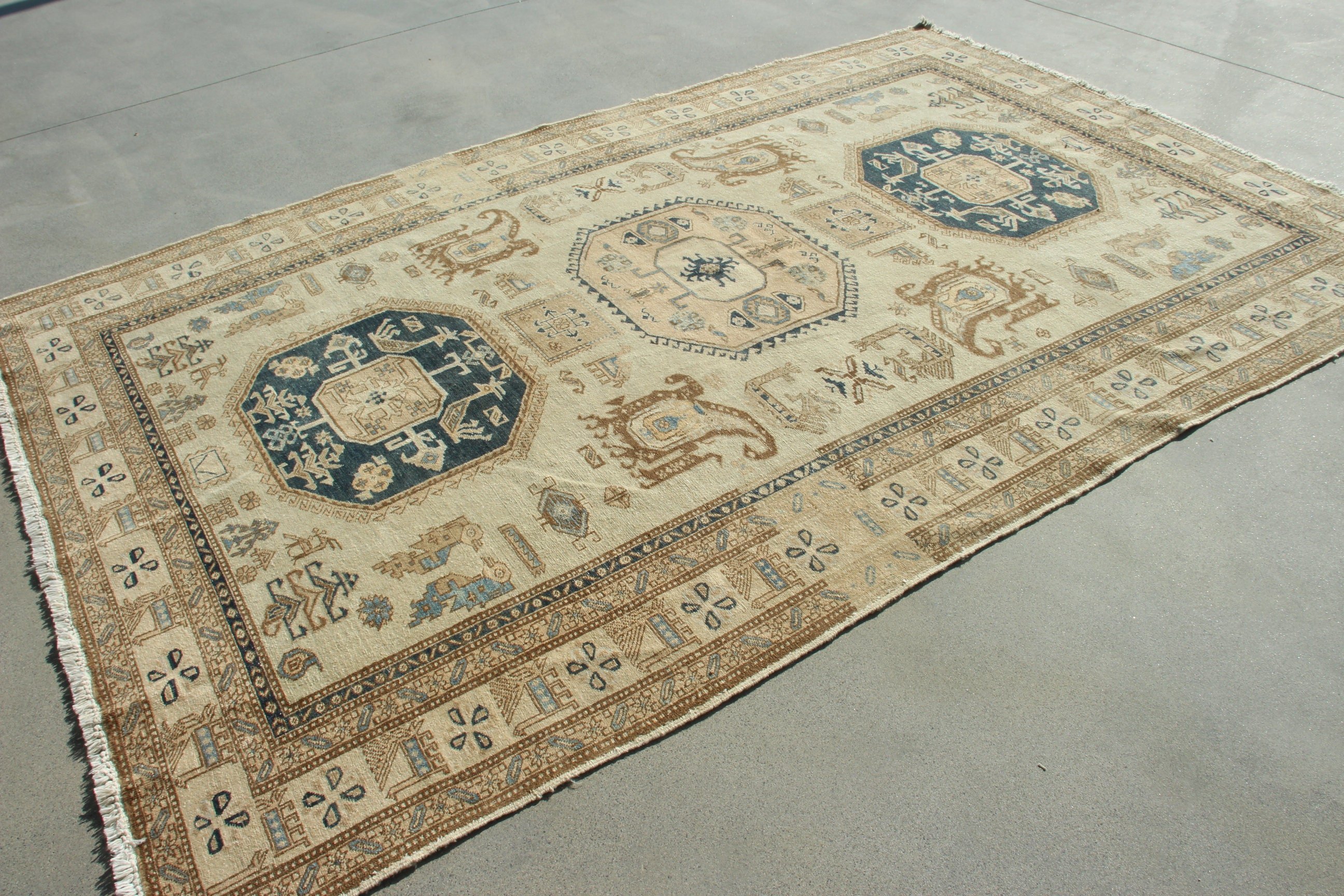 Neutral Rug, Boho Rugs, Bedroom Rugs, Office Rugs, Turkish Rugs, Vintage Rugs, Living Room Rugs, 6.6x9.8 ft Large Rug, Brown Boho Rugs