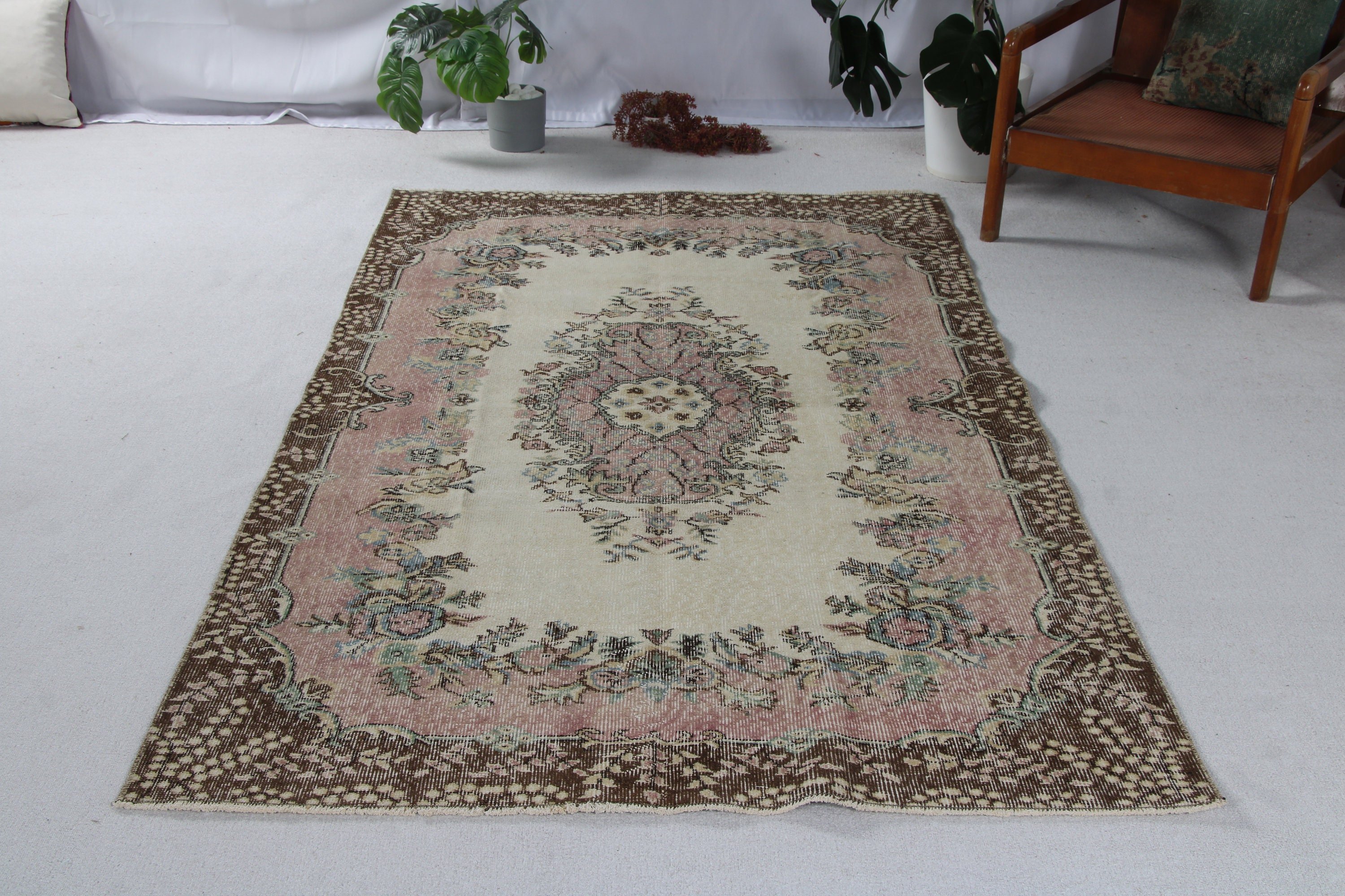 Lüks Halı, Oturma Odası Halıları, Dış Mekan Halıları, Fas Halısı, İç Mekan Halısı, Türk Halısı, Beyaz Oryantal Halı, 4,7x7,8 ft Alan Halısı, Vintage Halı