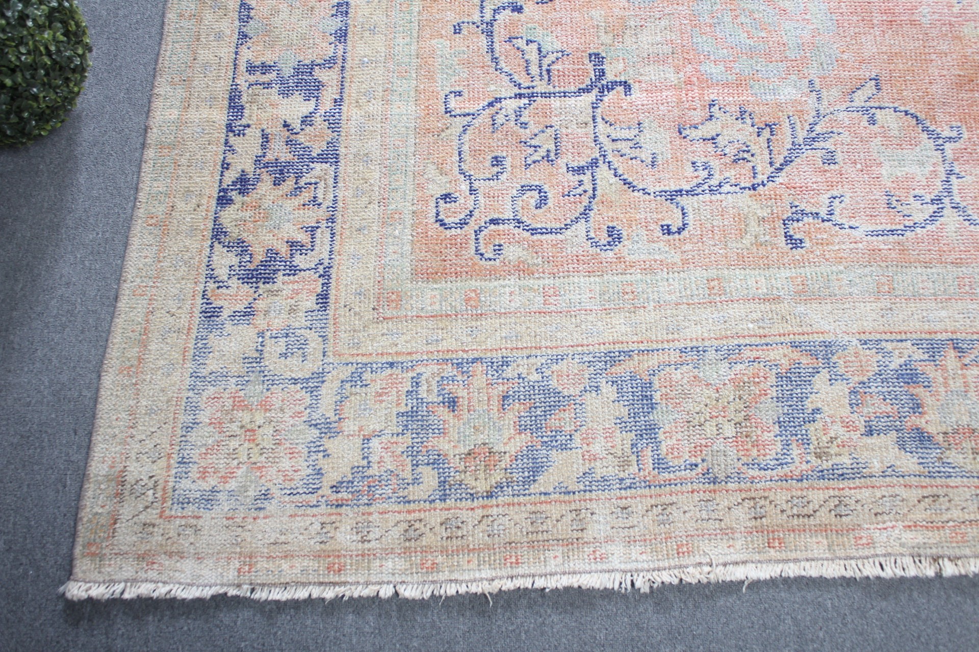 Wool Rug, Vintage Rug, Floor Rug, Orange Kitchen Rug, Salon Rug, 8.9x12.9 ft Oversize Rug, Dining Room Rug, Turkish Rug, Rugs for Salon